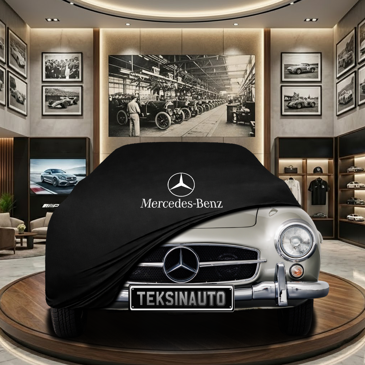 MERCEDES SL W198 W121 1954-1963 Indoor Car Cover Custom Fit, Black, Gray, Blue, Red Color
