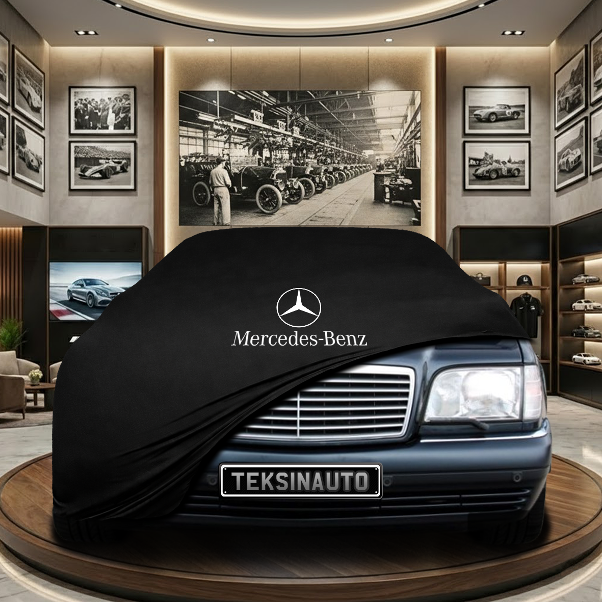 Mercedes Benz S W140 Indoor Car Cover Custom Fit, Black, Gray, Blue, Red Color