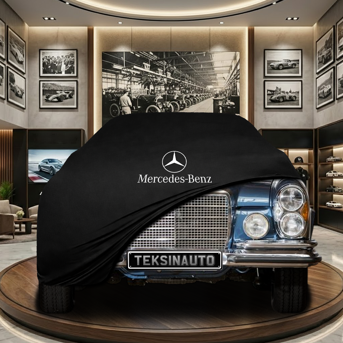 MERCEDES S W111 1959-1971 Indoor Car Cover Custom Fit, Black, Gray, Blue, Red Color