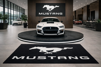 MUSTANG Premium Luxury Rug (60x87) INCH (150x220) cm Home, Garage & Display Carpet Auto Area Carpet, Car Garage Decor,Car Floor Mat