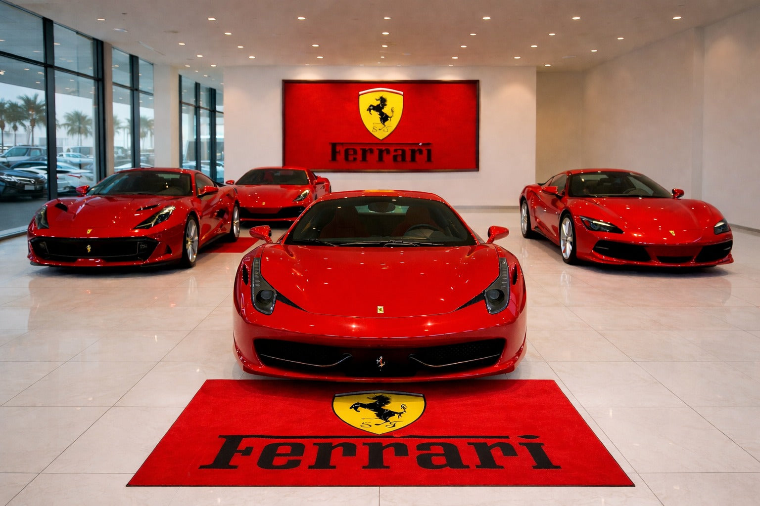 Ferrari Luxury Rug (60x87) INCH (150x220) cm Home, Garage & Display Carpet Auto Area Carpet, Car Garage Decor,Car Floor Mat