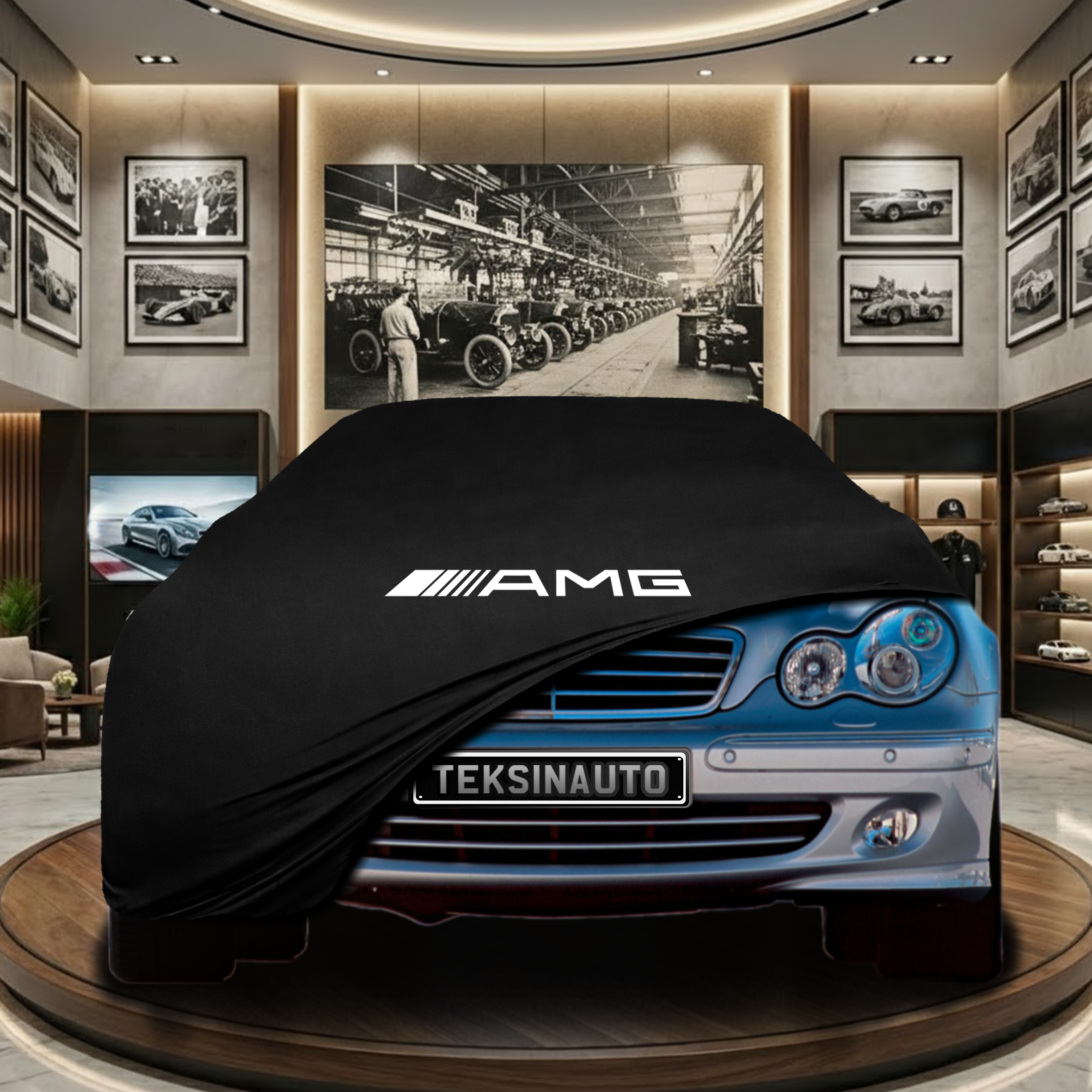 Mercedes Benz C W203 Indoor Car Cover Custom Fit, Black, Gray, Blue, Red Color