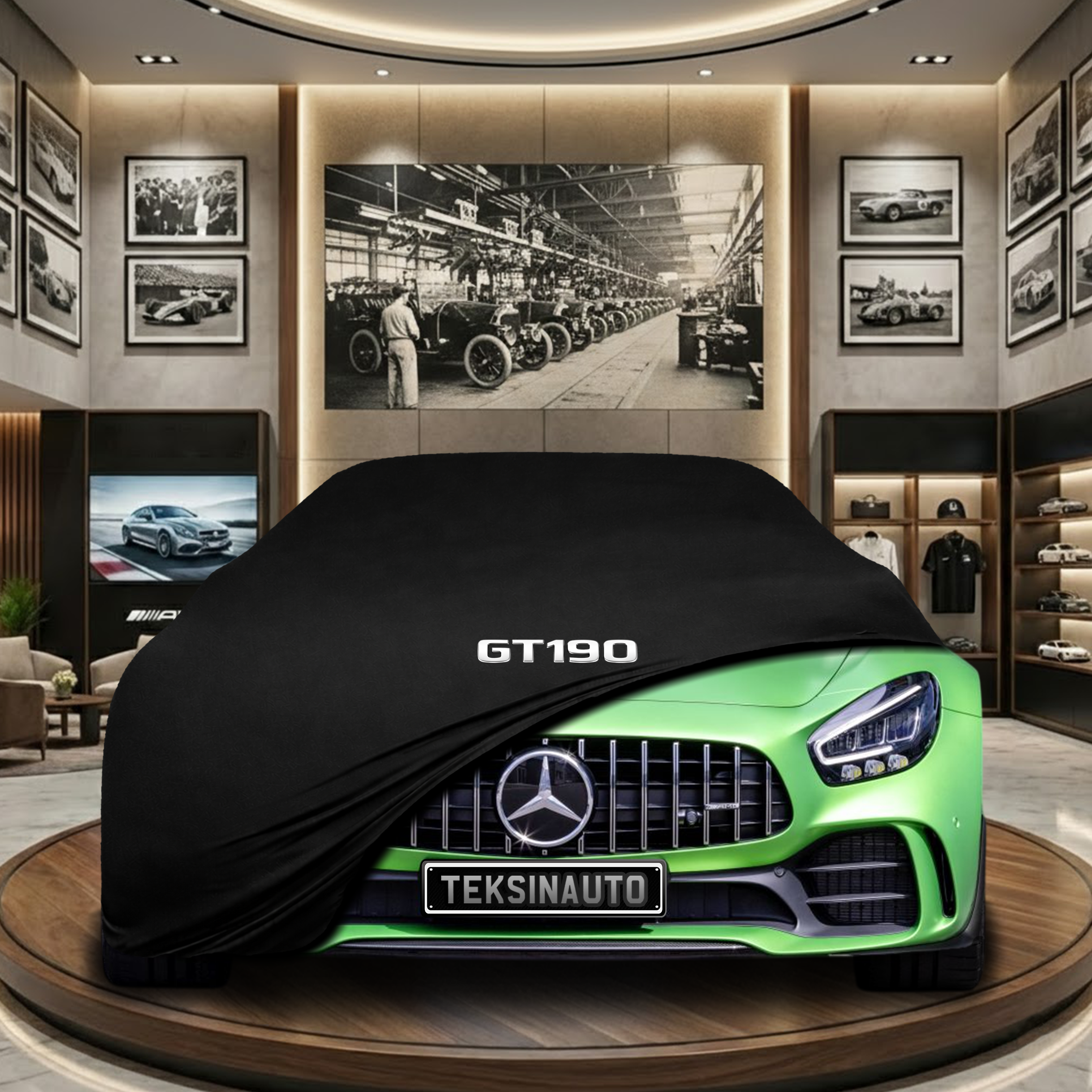 MERCEDES AMG GT 190 Car Cover Custom Fit, Black, Gray, Blue, Red Color