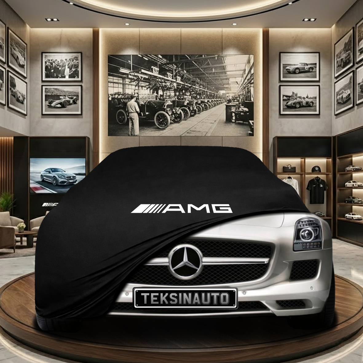 Mercedes Benz SLS AMG Indoor Car Cover Custom Fit, Black, Gray, Blue, Red Color