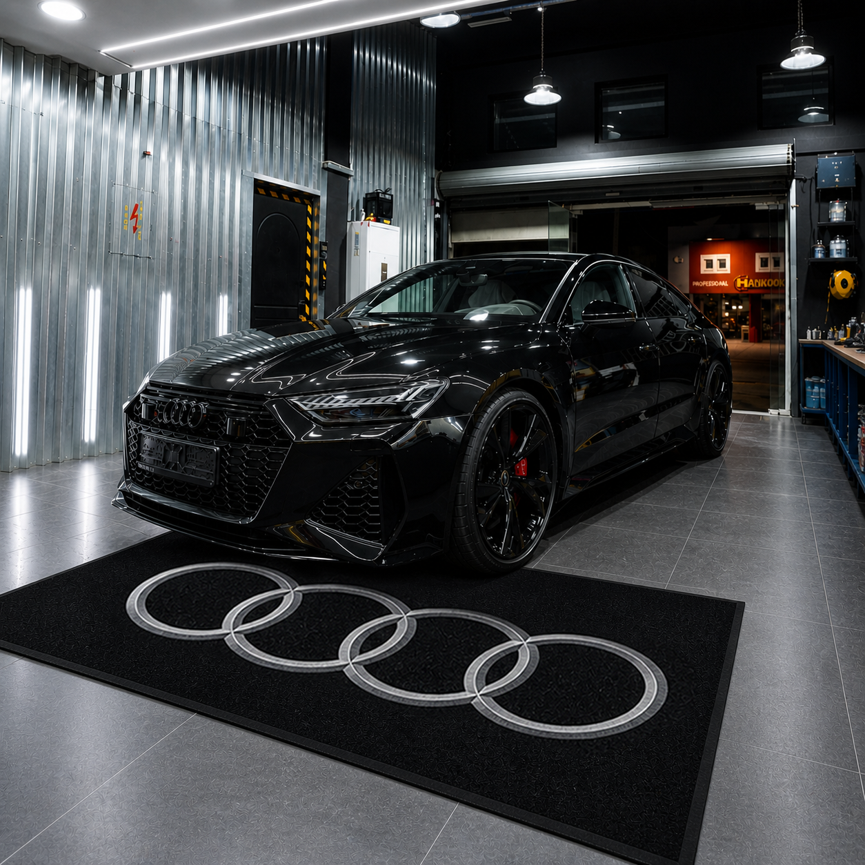 Audi Luxury Rug (60x87) INCH (150x220) cm Home, Garage & Display Carpet Auto Area Carpet, Car Garage Decor,Car Floor Mat