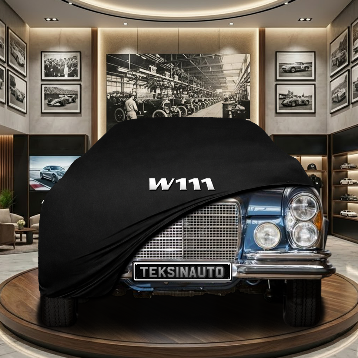 MERCEDES S W111 1959-1971 Indoor Car Cover Custom Fit, Black, Gray, Blue, Red Color