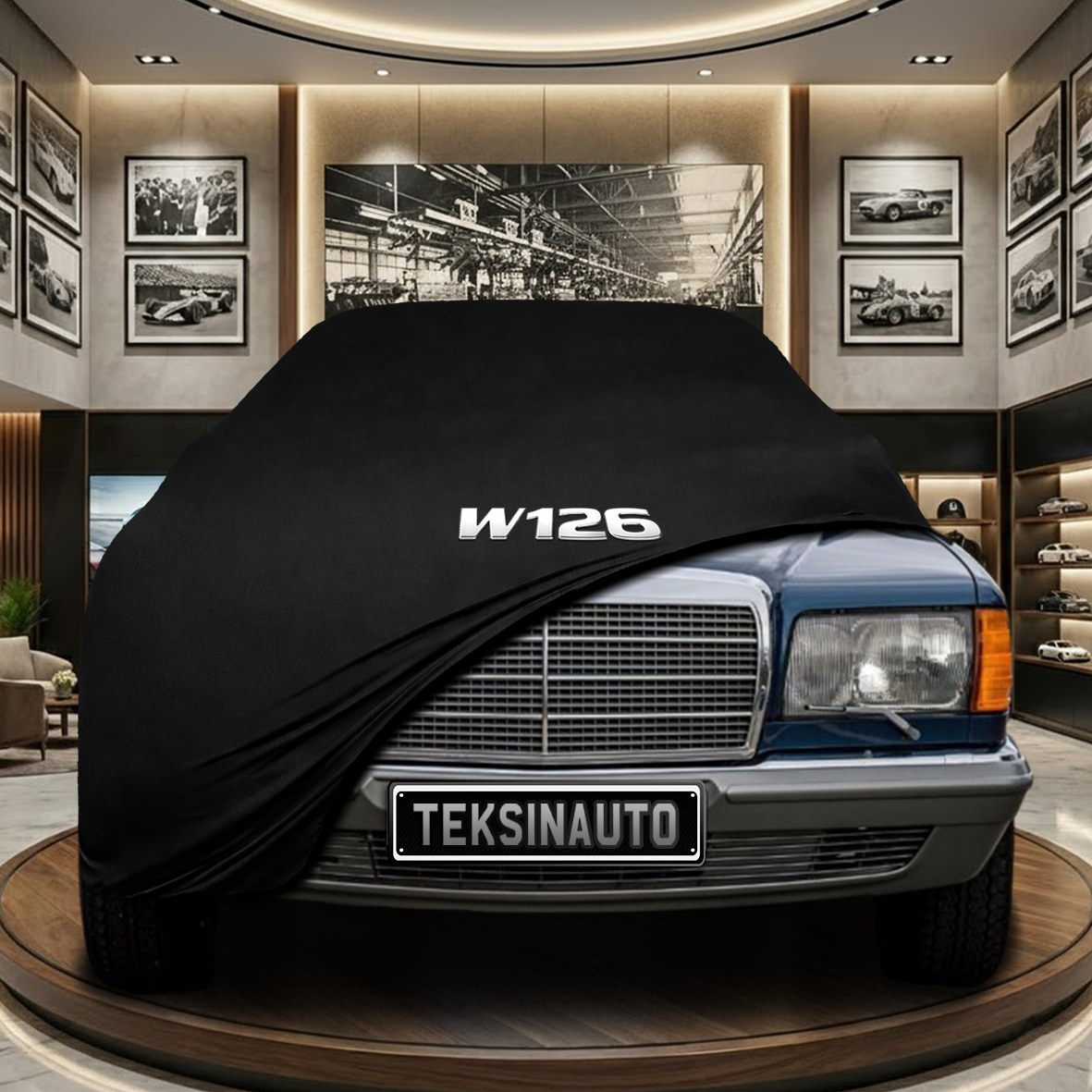Mercedes Benz S W126 SEL Indoor Car Cover Custom Fit, Black, Gray, Blue, Red Color