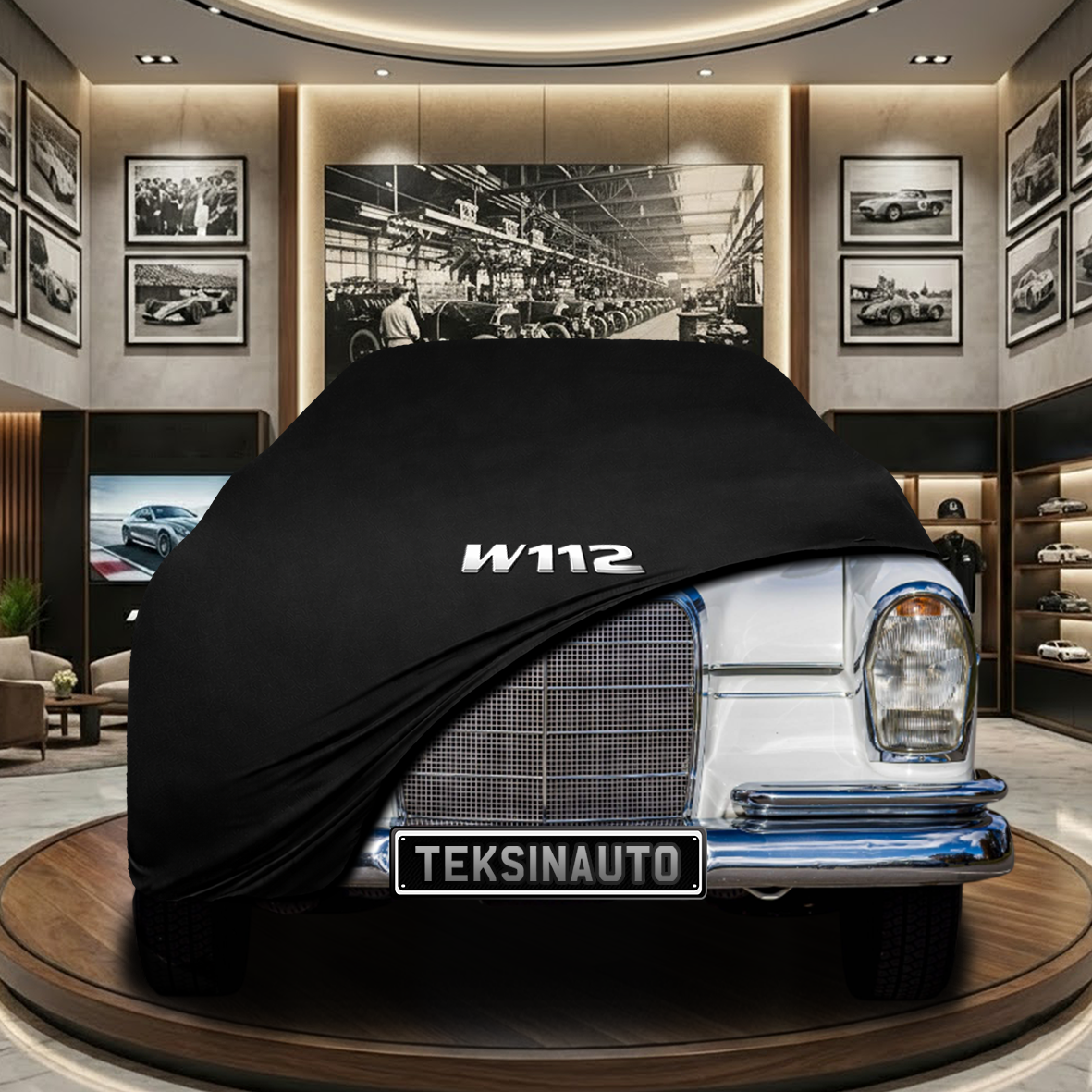MERCEDES S W112 1959-1971 Indoor Car Cover Custom Fit, Black, Gray, Blue, Red Color