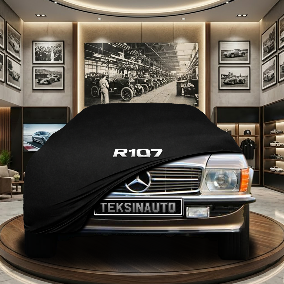 MERCEDES SL R107 1972-1989 Indoor Car Cover Custom Fit, Black, Gray, Blue, Red Color