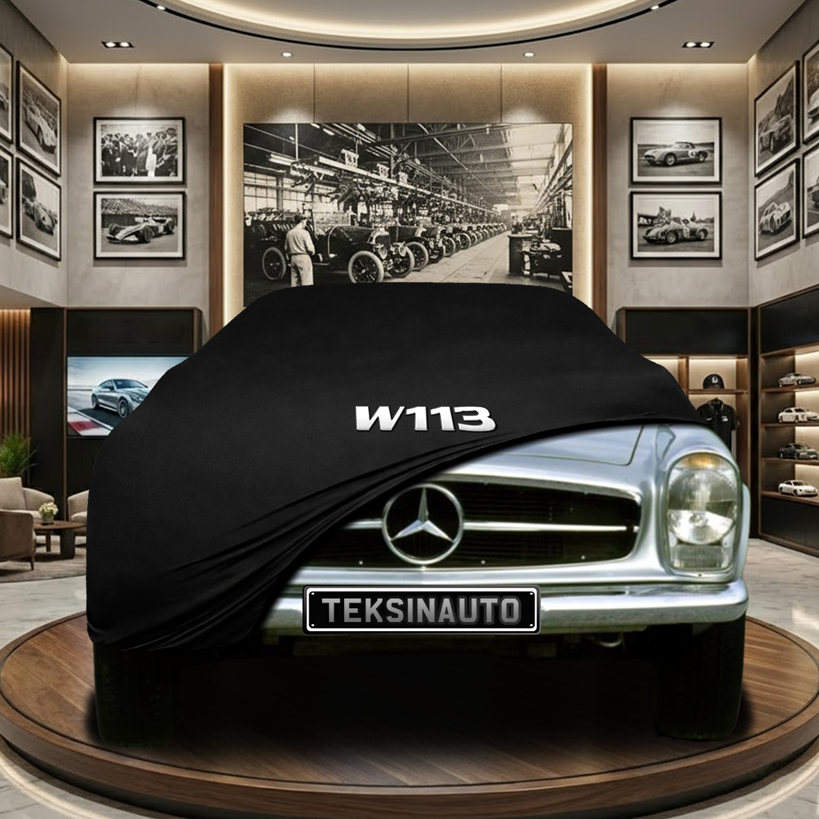 Mercedes Benz SL W113 Indoor Car Cover Custom Fit, Black, Gray, Blue, Red Color