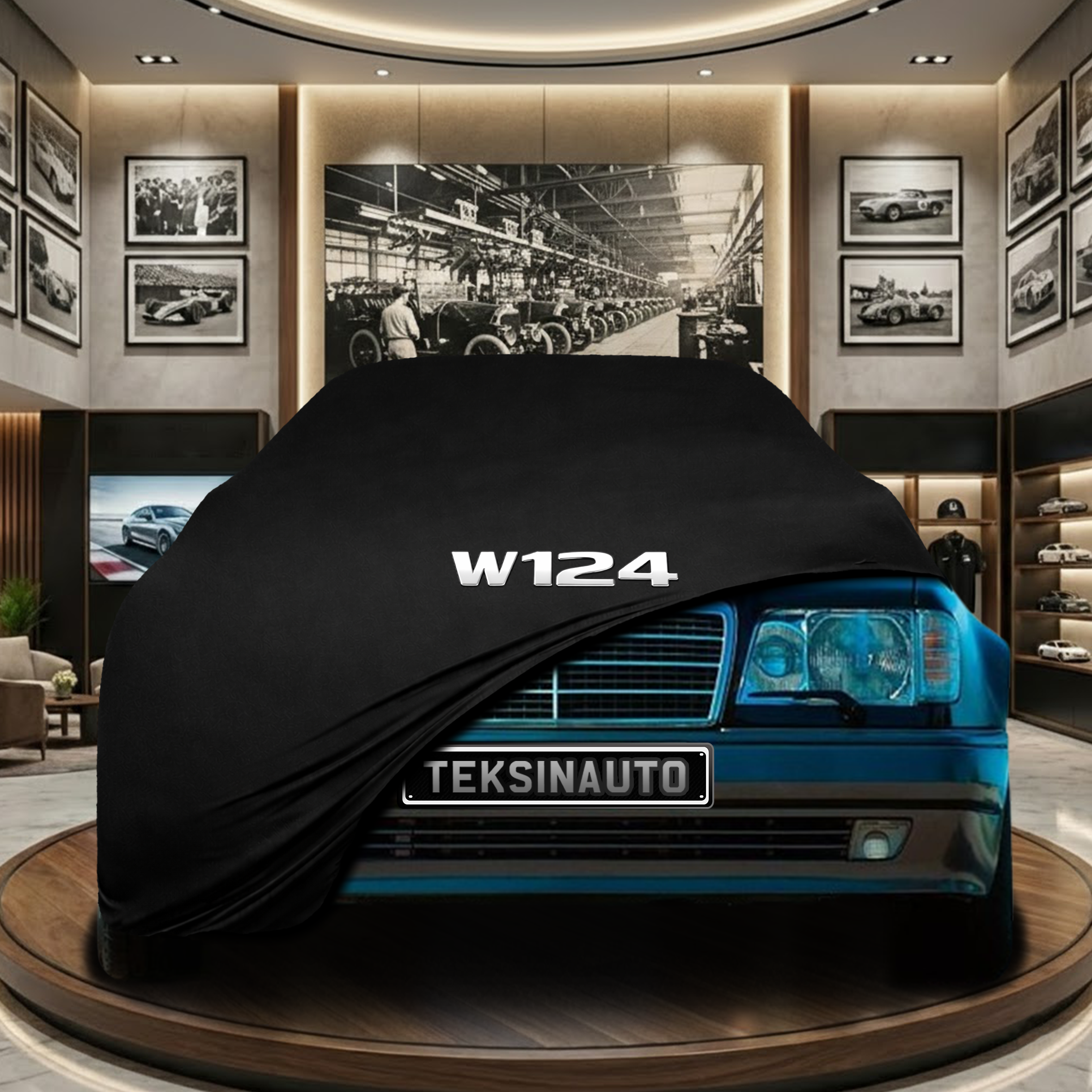 Mercedes Benz E W124 Indoor Car Cover Custom Fit, Black, Gray, Blue, Red Color