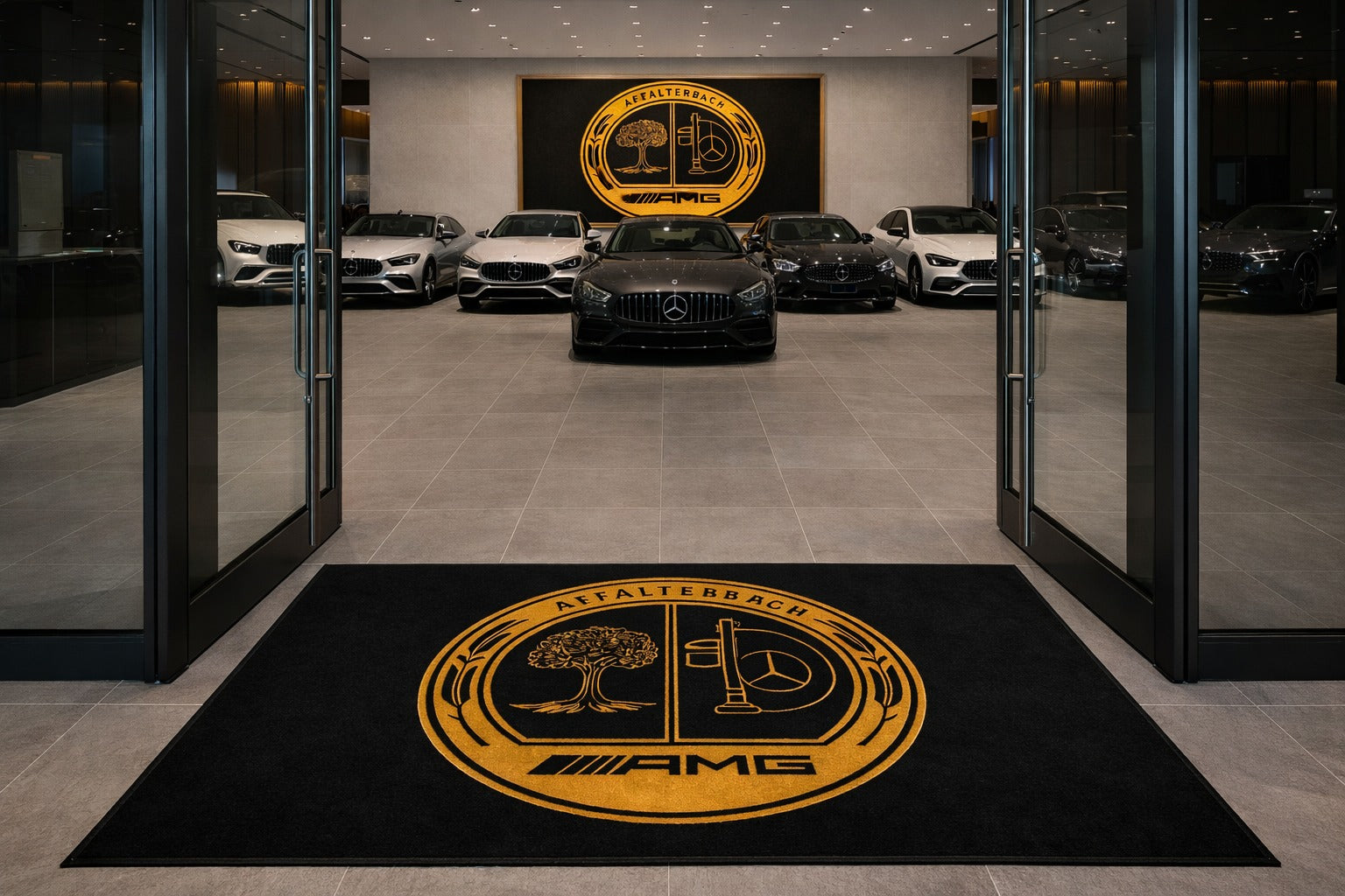 Mercedes Benz Affelterbach Premium Luxury Rug (60x87) INCH (150x220) cm Home, Garage & Display Carpet Auto Area Carpet, Car Garage Decor,Car Floor Mat