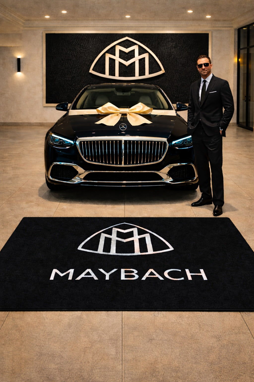 Mercedes Maybach Premium Luxury Rug (60x87) INCH (150x220) cm Home, Garage & Display Carpet Auto Area Carpet, Car Garage Decor,Car Floor Mat