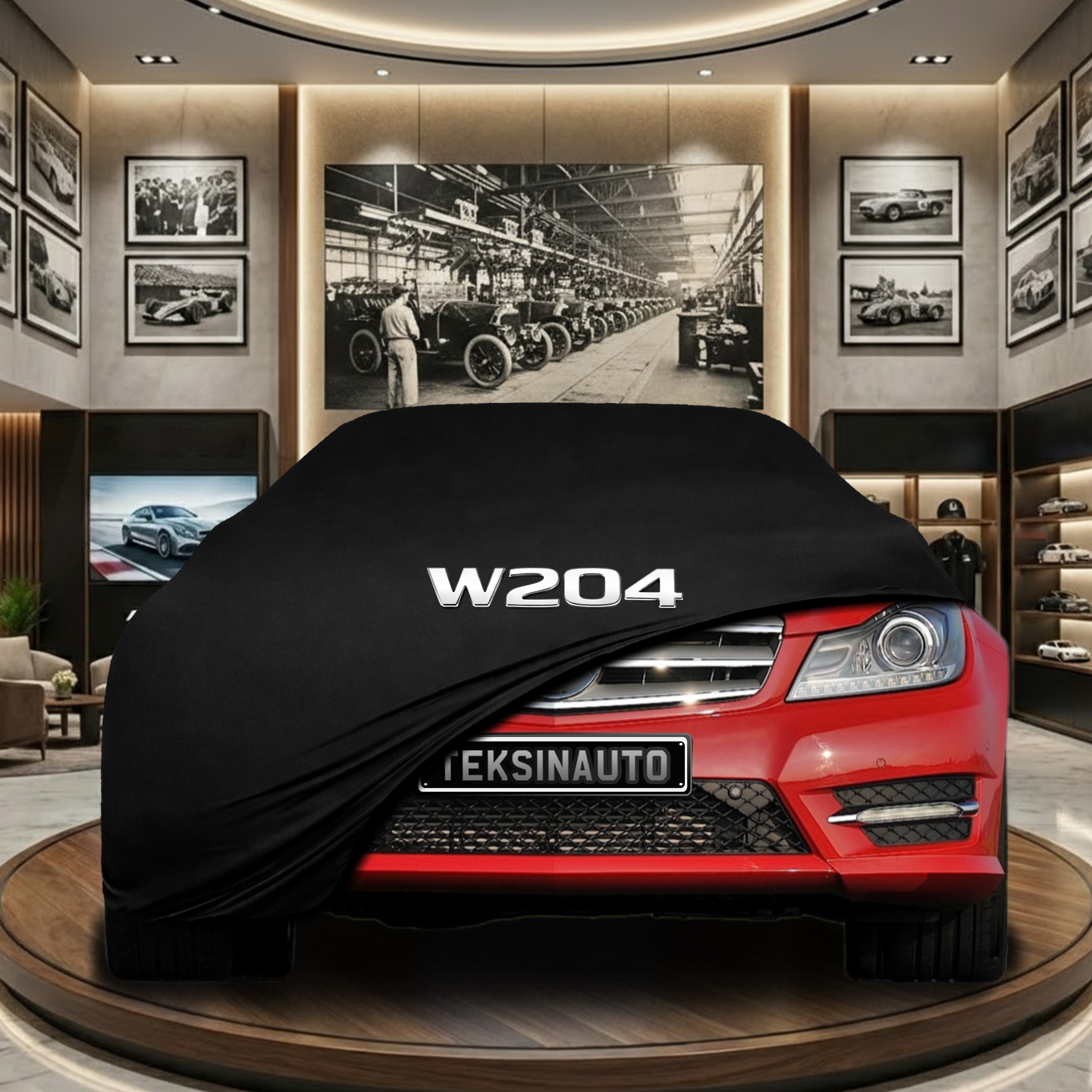 Mercedes Benz W204 Indoor Car Cover Custom Fit, Black, Gray, Blue, Red Color