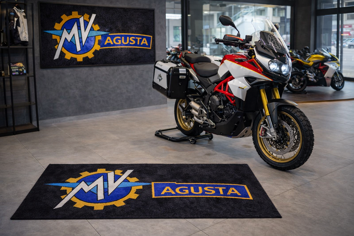 MV AGUSTA Premium Custom Rug (28x87) INCHS (75x220)Cm – Motorcycle Garage & Room Decor