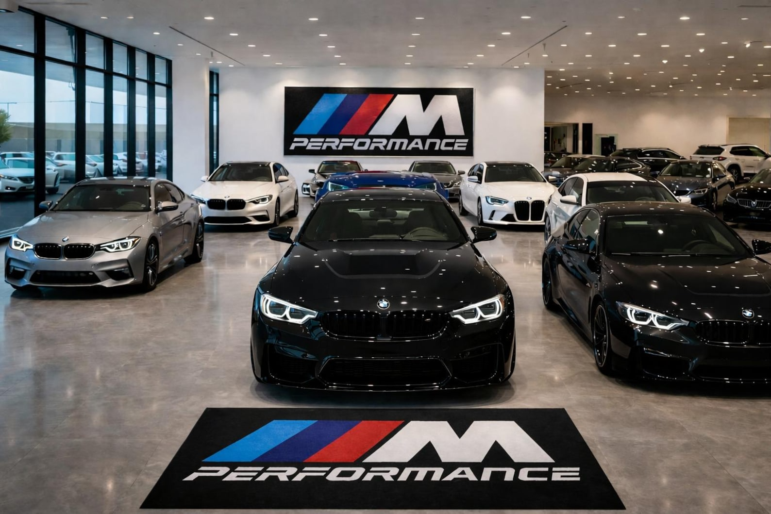 BMW M PERFORMANCE Premium Luxury Rug (60x87) INCH (150x220) cm Home, Garage & Display Carpet Auto Area Carpet, Car Garage Decor,Car Floor Mat