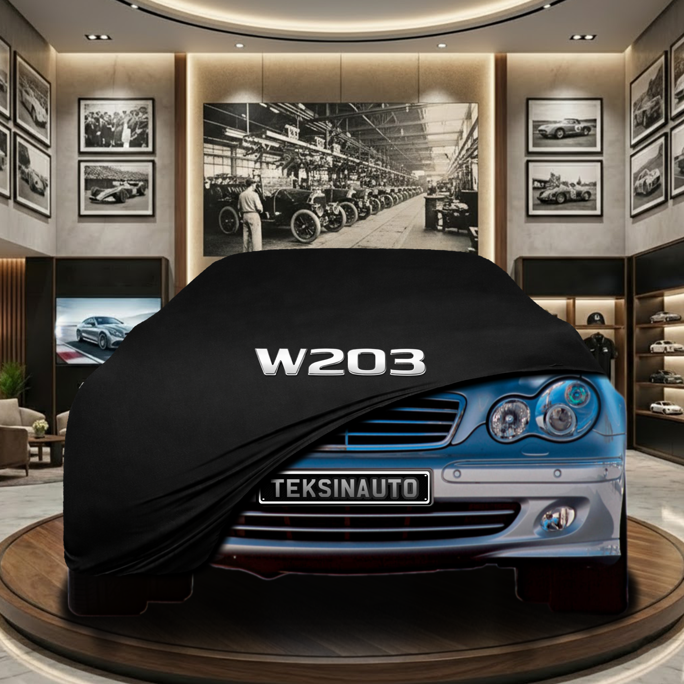 Mercedes Benz C W203 Indoor Car Cover Custom Fit, Black, Gray, Blue, Red Color