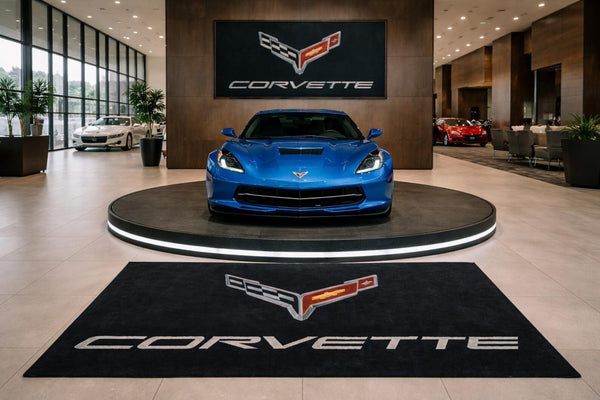 Corvette Premium Luxury Rug (60x87) INCH (150x220) cm Home, Garage & Display Carpet Auto Area Carpet, Car Garage Decor,Car Floor Mat