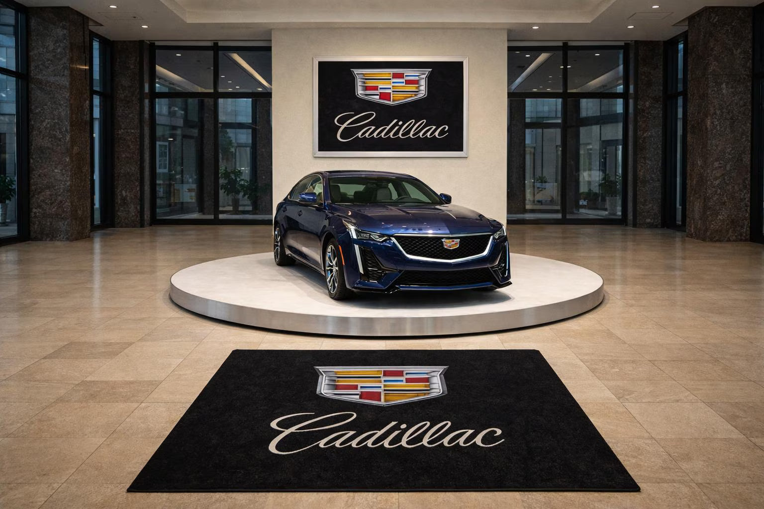 Cadillac Premium Luxury Rug (60x87) INCH (150x220) cm Home, Garage & Display Carpet Auto Area Carpet, Car Garage Decor,Car Floor Mat