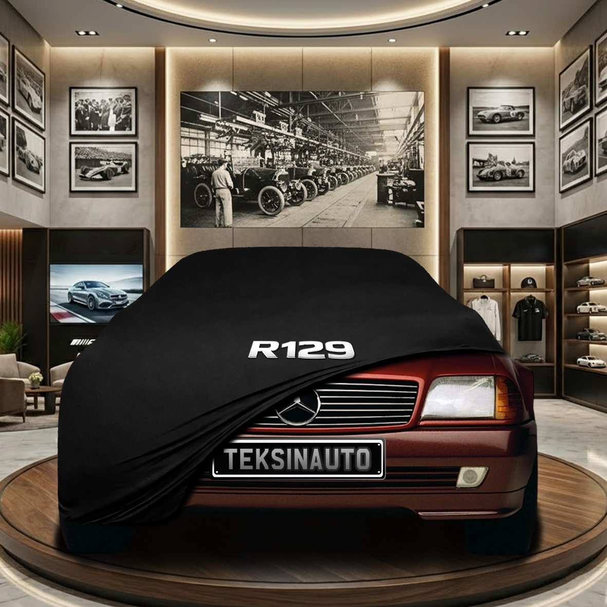 MERCEDES SL R129 1989-2002 Indoor Car Cover Custom Fit, Black, Gray, Blue, Red Color