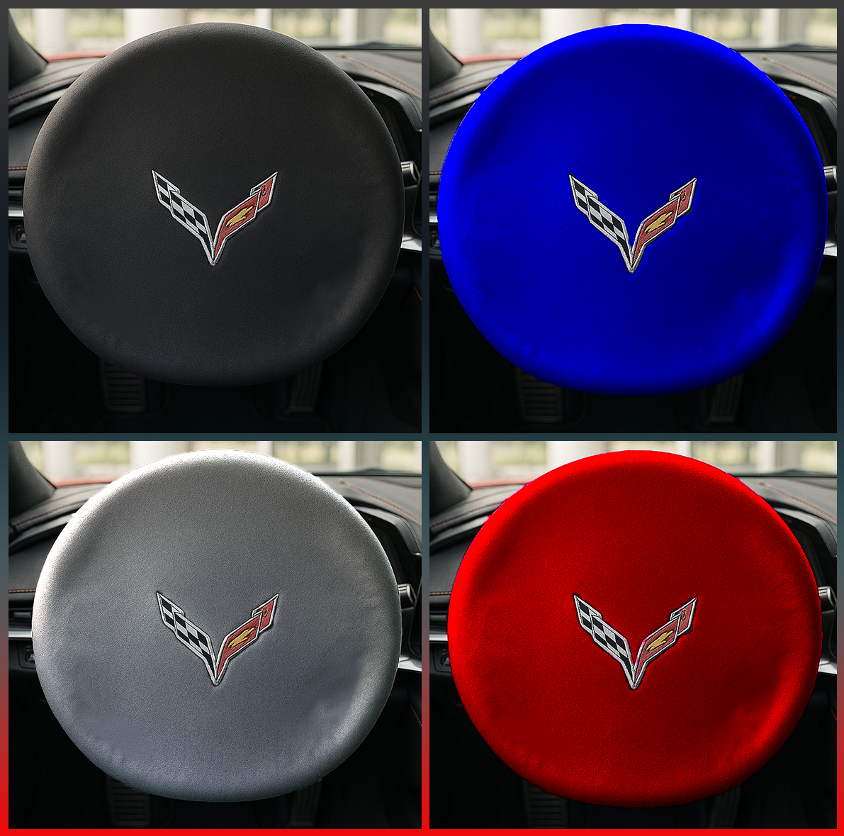 Steering Wheel Cover Soft Elastic Premium Fabric For all Corvette Model
