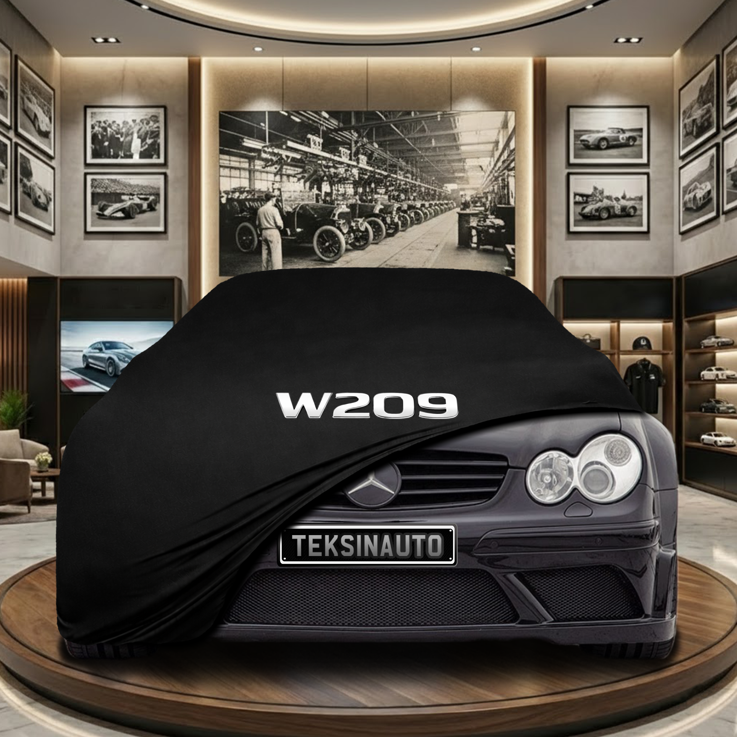 Mercedes Benz CLK W209 Indoor Car Cover Custom Fit, Black, Gray, Blue, Red Color