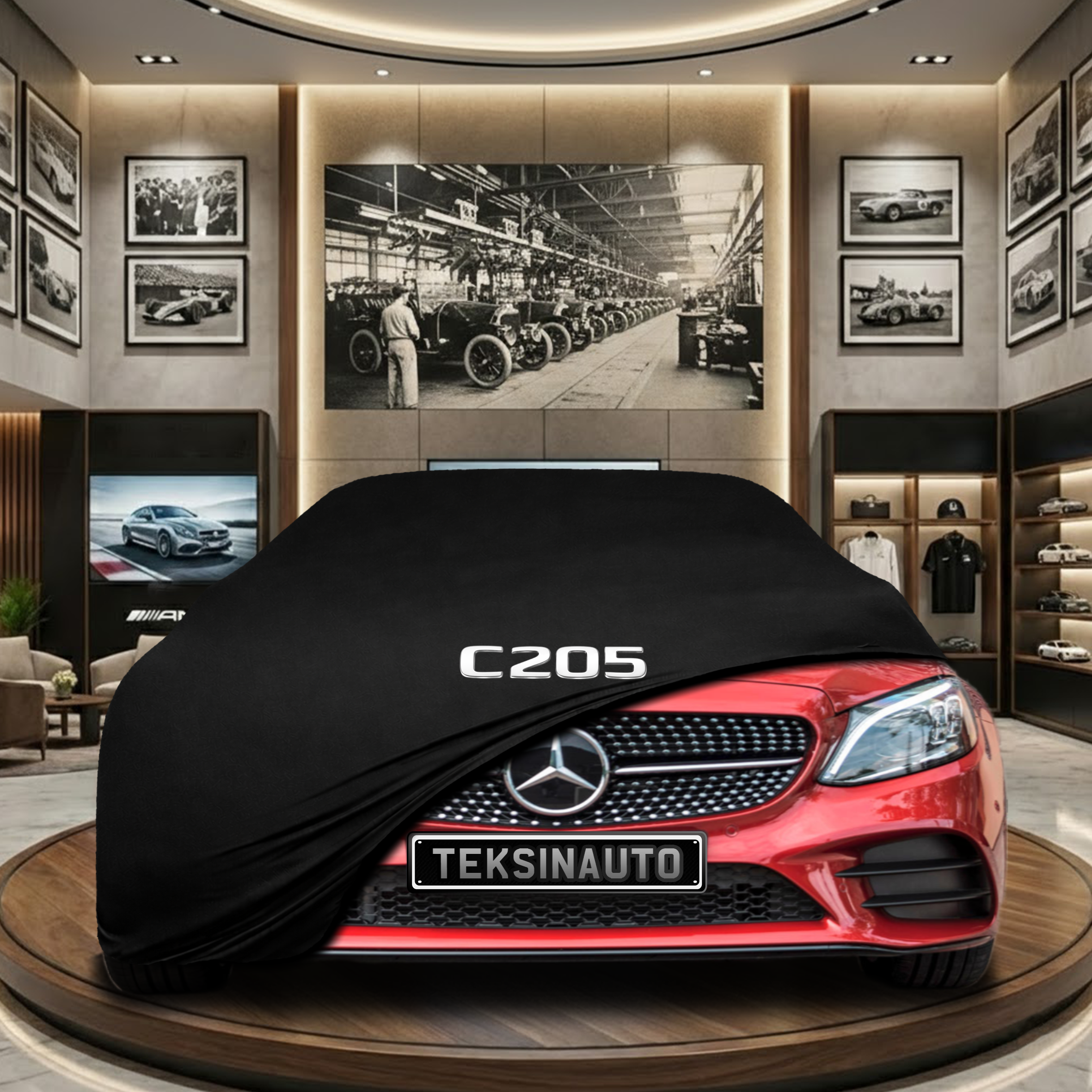 MERCEDES C C205 COUPE 2014-2021 Car Cover Custom Fit, Black, Gray, Blue, Red Color