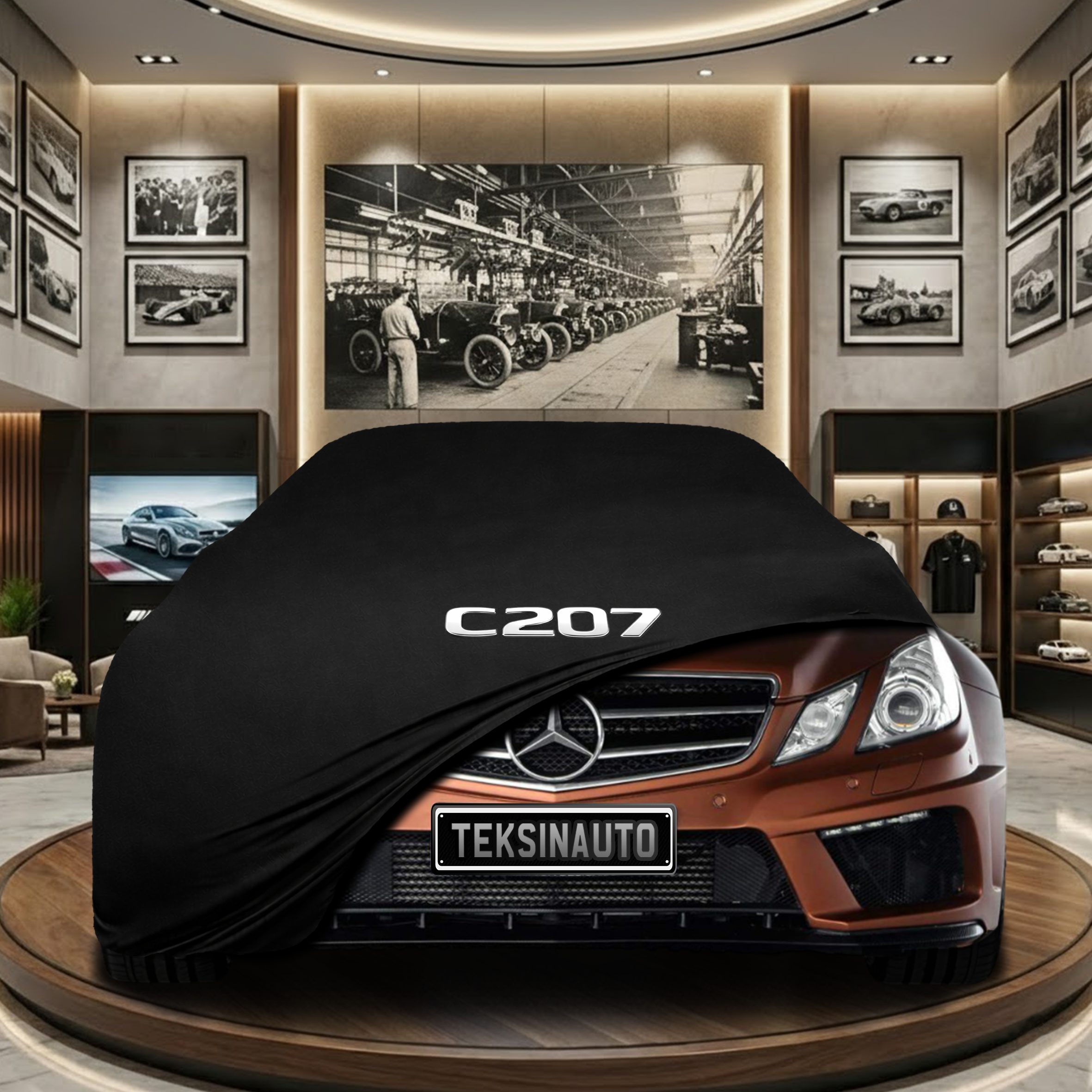 MERCEDES E C207 COUPE 2009-2016 Indoor Car Cover Custom Fit, Black, Gray, Blue, Red Color