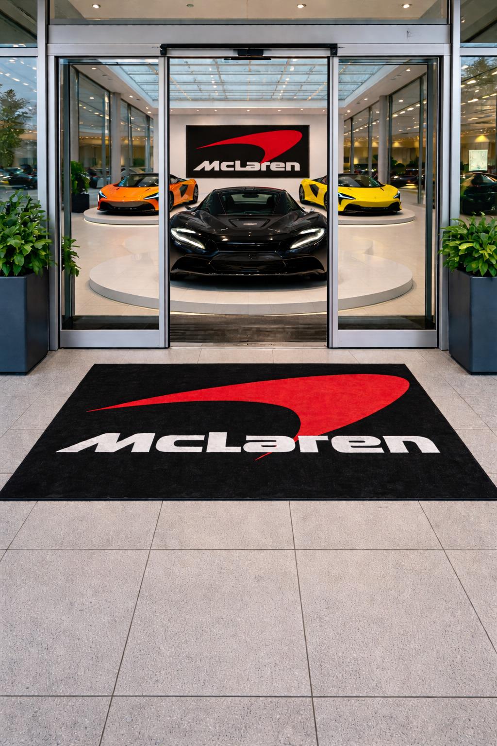 McLaren Premium Luxury Rug (60x87) INCH (150x220) cm Home, Garage & Display Carpet Auto Area Carpet, Car Garage Decor,Car Floor Mat