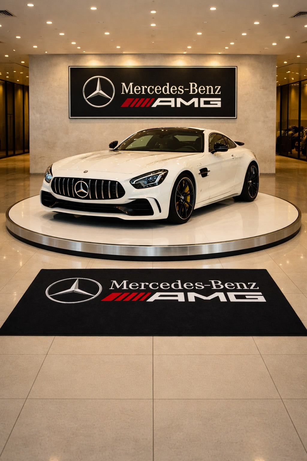 Mercedes Benz AMG Premium Luxury Rug (60x87) INCH (150x220) cm Home, Garage & Display Carpet Auto Area Carpet, Car Garage Decor,Car Floor Mat