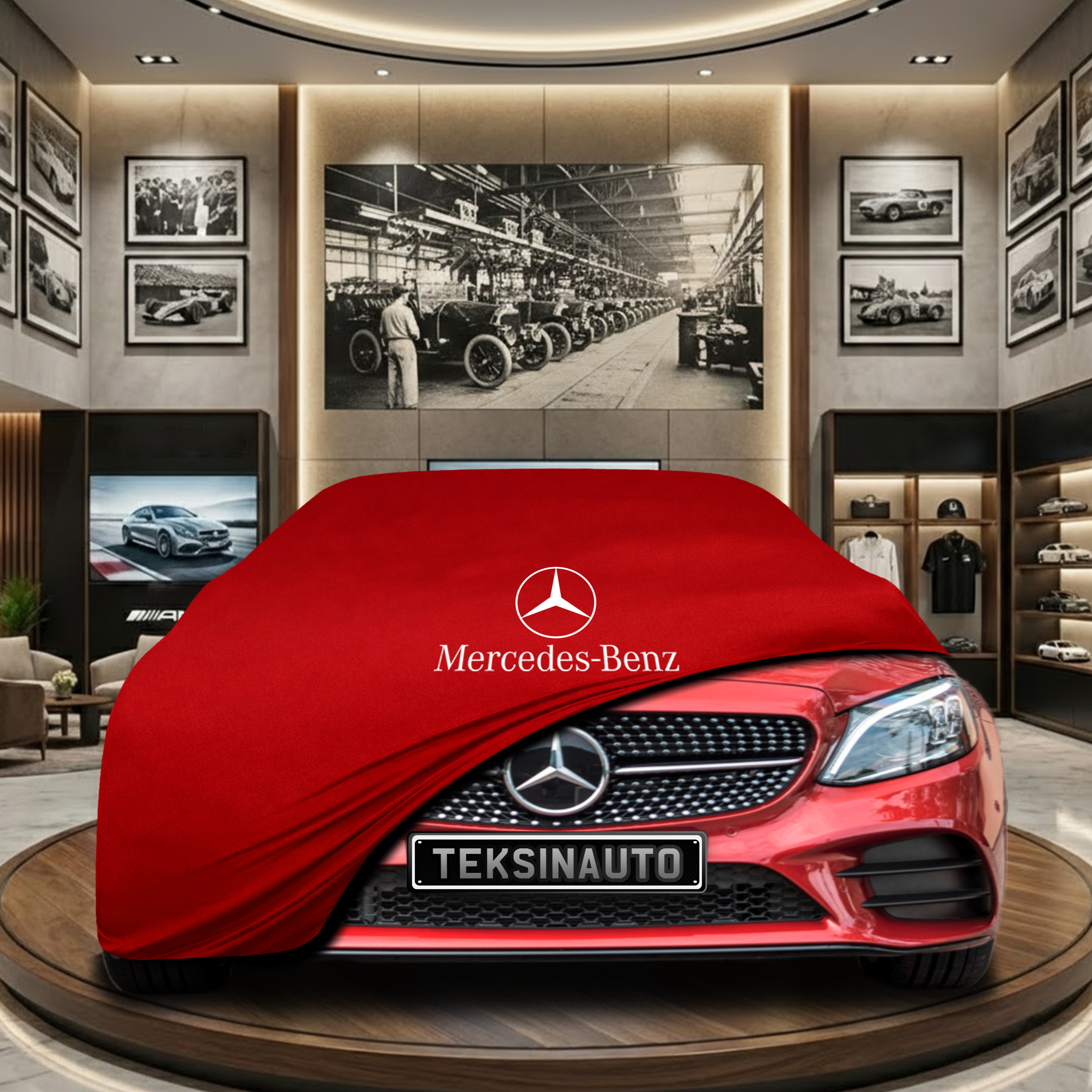 MERCEDES C C205 COUPE 2014-2021 Car Cover Custom Fit, Black, Gray, Blue, Red Color