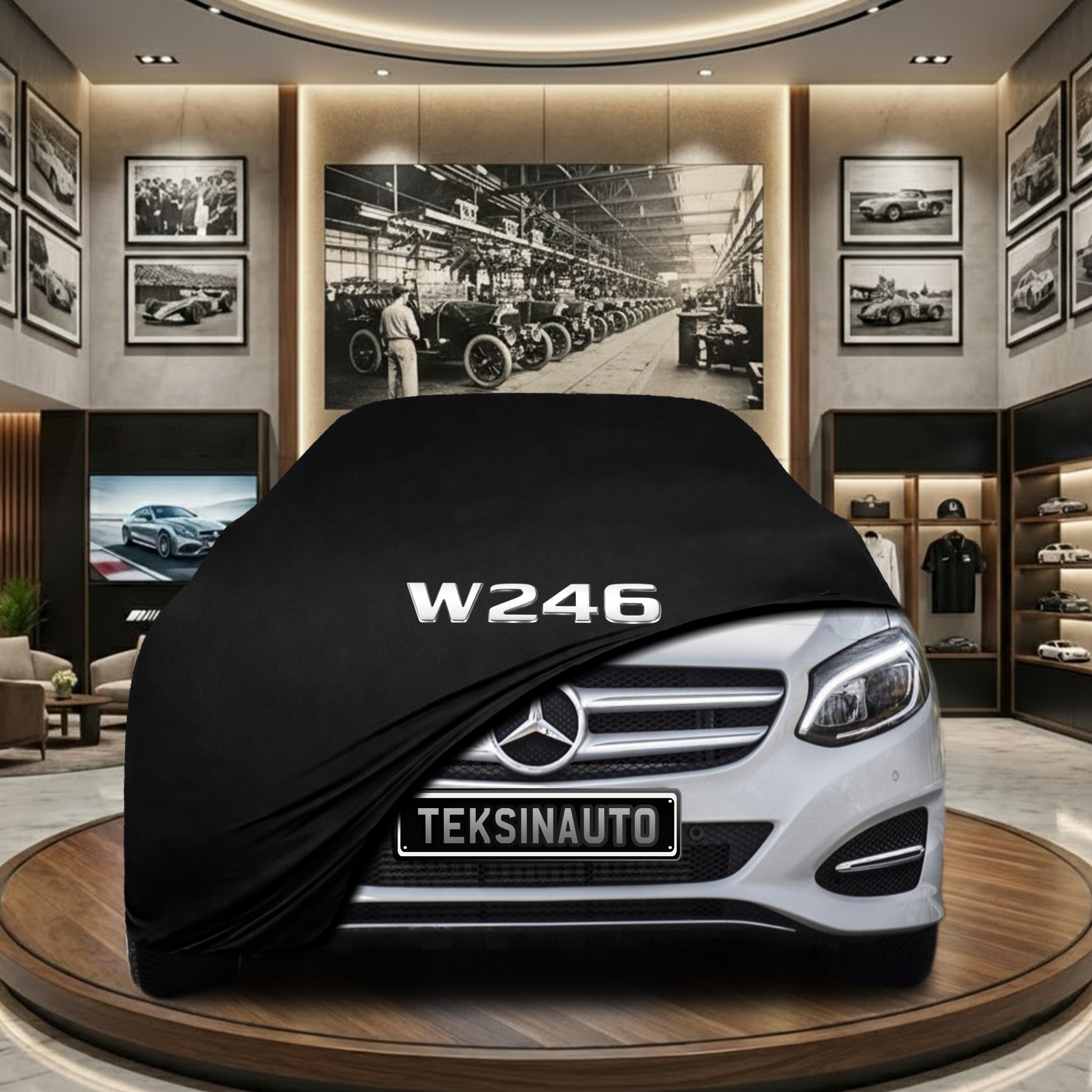 Mercedes Benz B Series W246 (2011-2018) Indoor Car Cover Custom Fit, Black, Gray, Blue, Red Color
