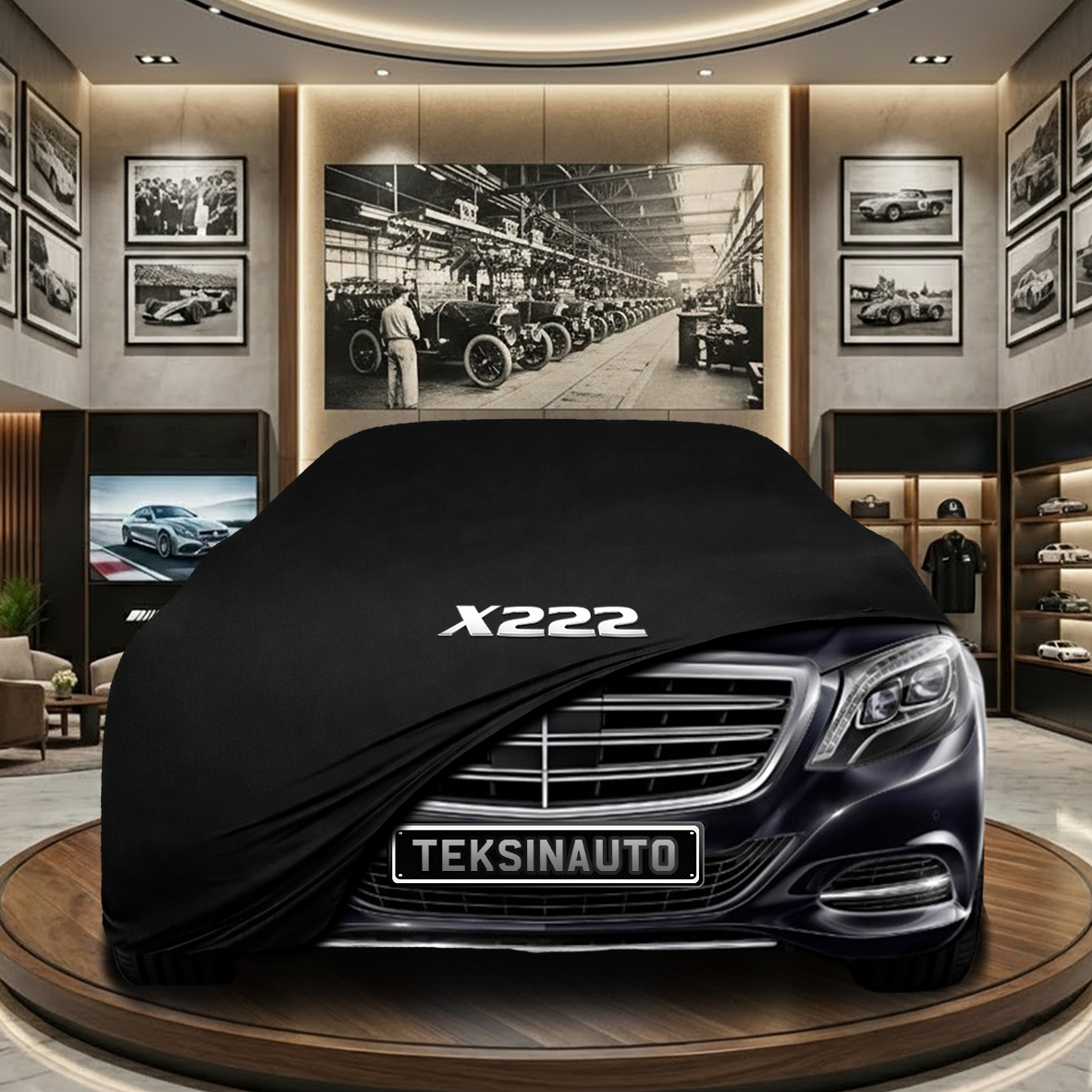 Mercedes Benz S X222 Indoor Car Cover Custom Fit, Black, Gray, Blue, Red Color