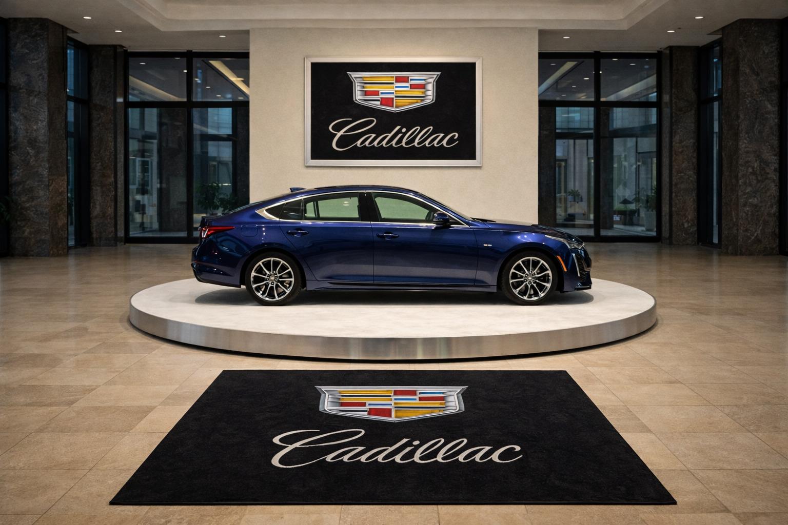 Cadillac Premium Luxury Rug (60x87) INCH (150x220) cm Home, Garage & Display Carpet Auto Area Carpet, Car Garage Decor,Car Floor Mat