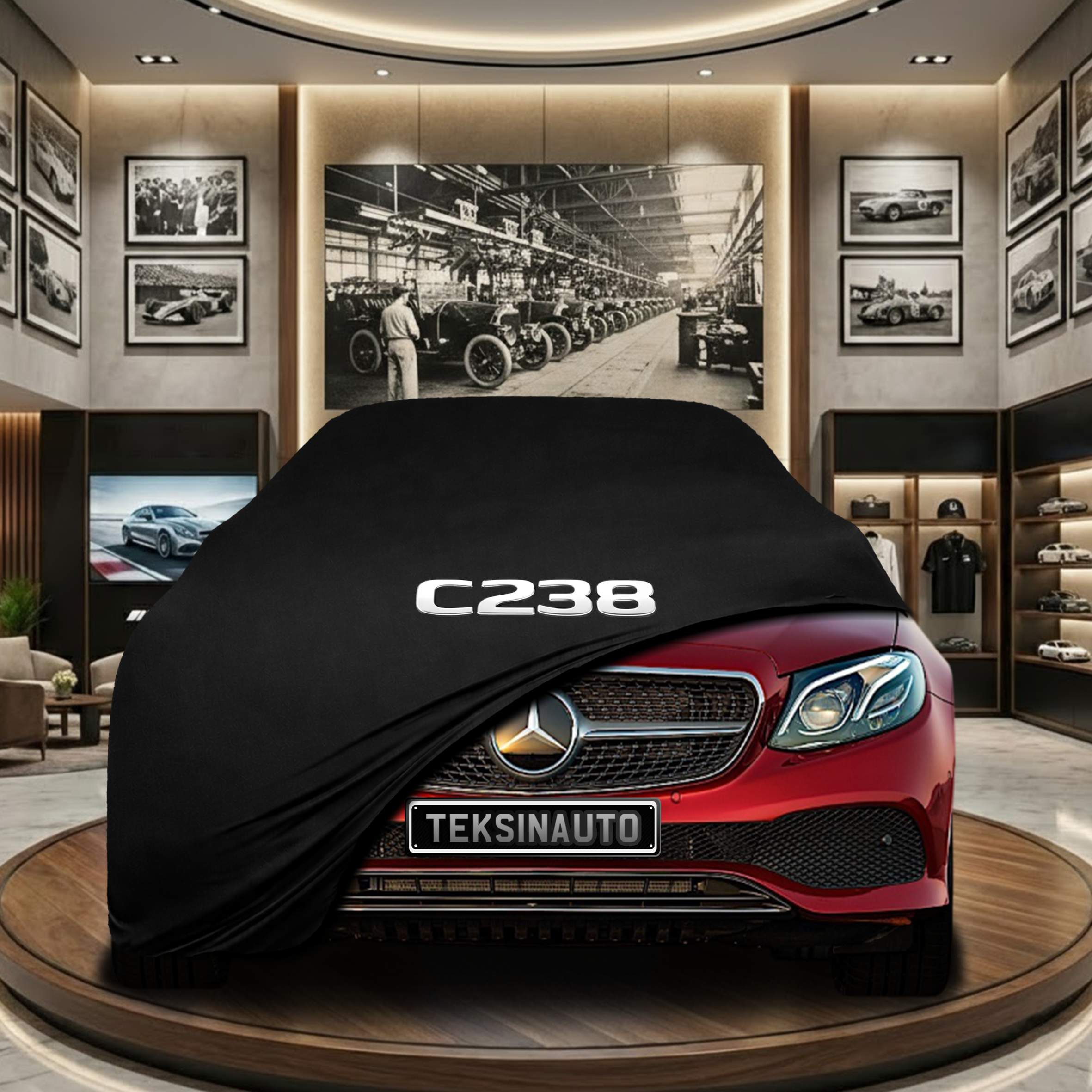 MERCEDES E C238 COUPE 2016-2023 Indoor Car Cover Custom Fit, Black, Gray, Blue, Red Color