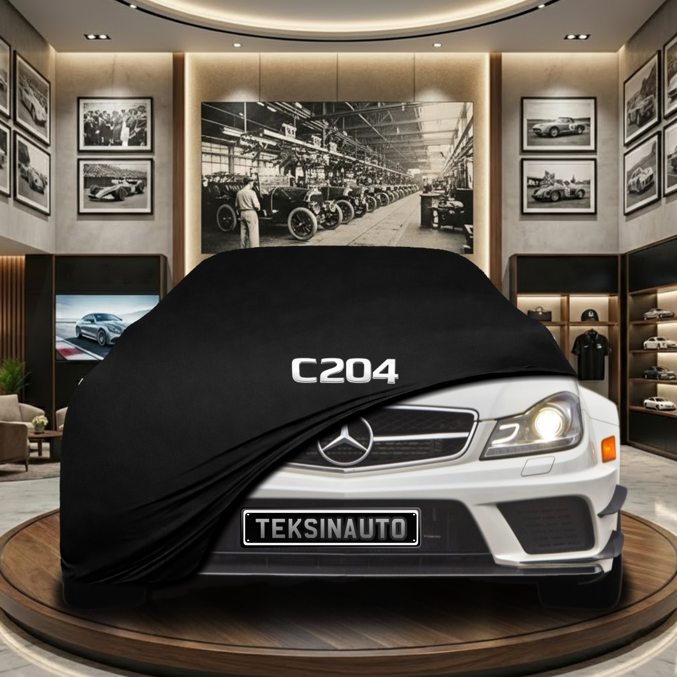Mercedes Benz C C204 Coupe Indoor Car Cover Custom Fit, Black, Gray, Blue, Red Color