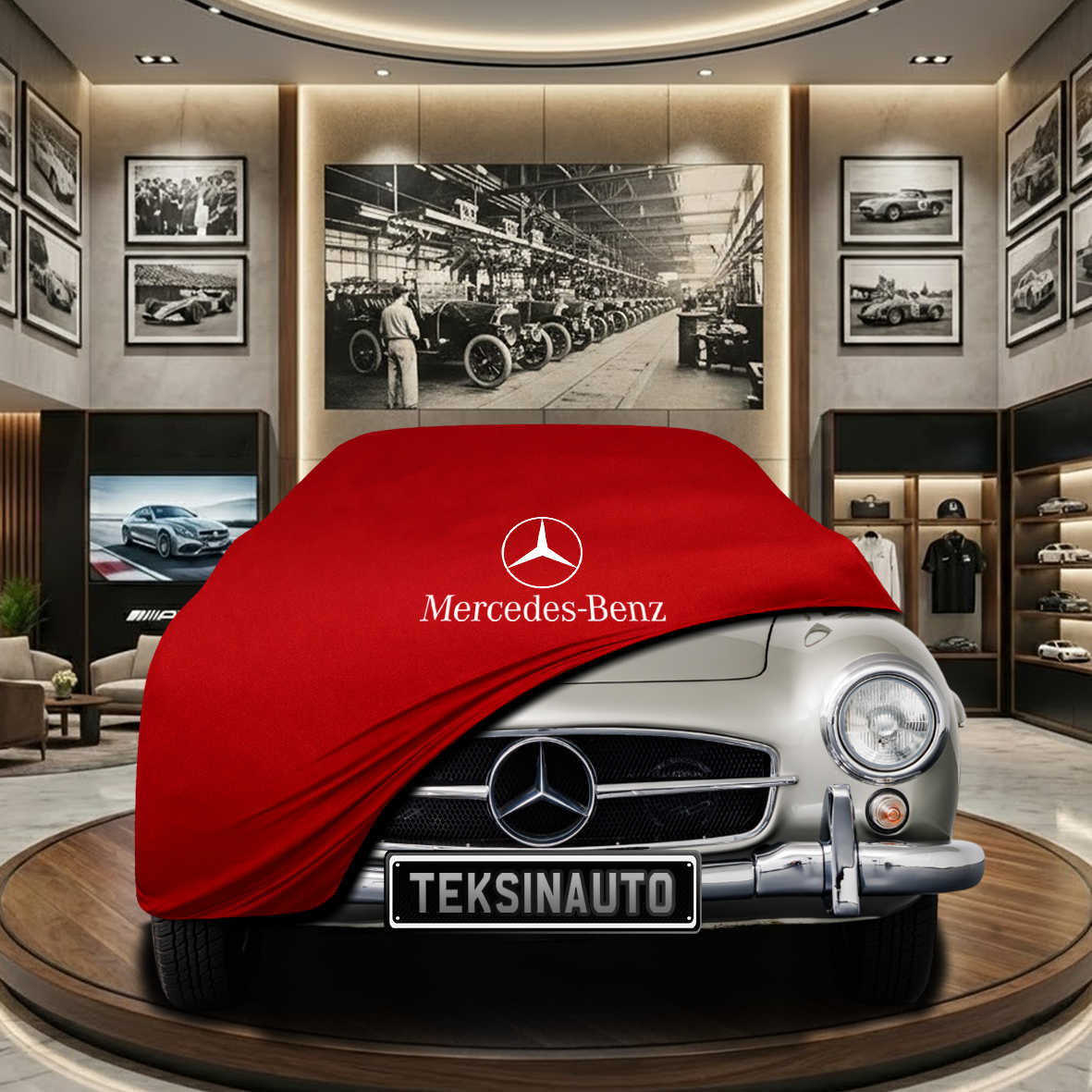 MERCEDES SL W198 W121 1954-1963 Indoor Car Cover Custom Fit, Black, Gray, Blue, Red Color