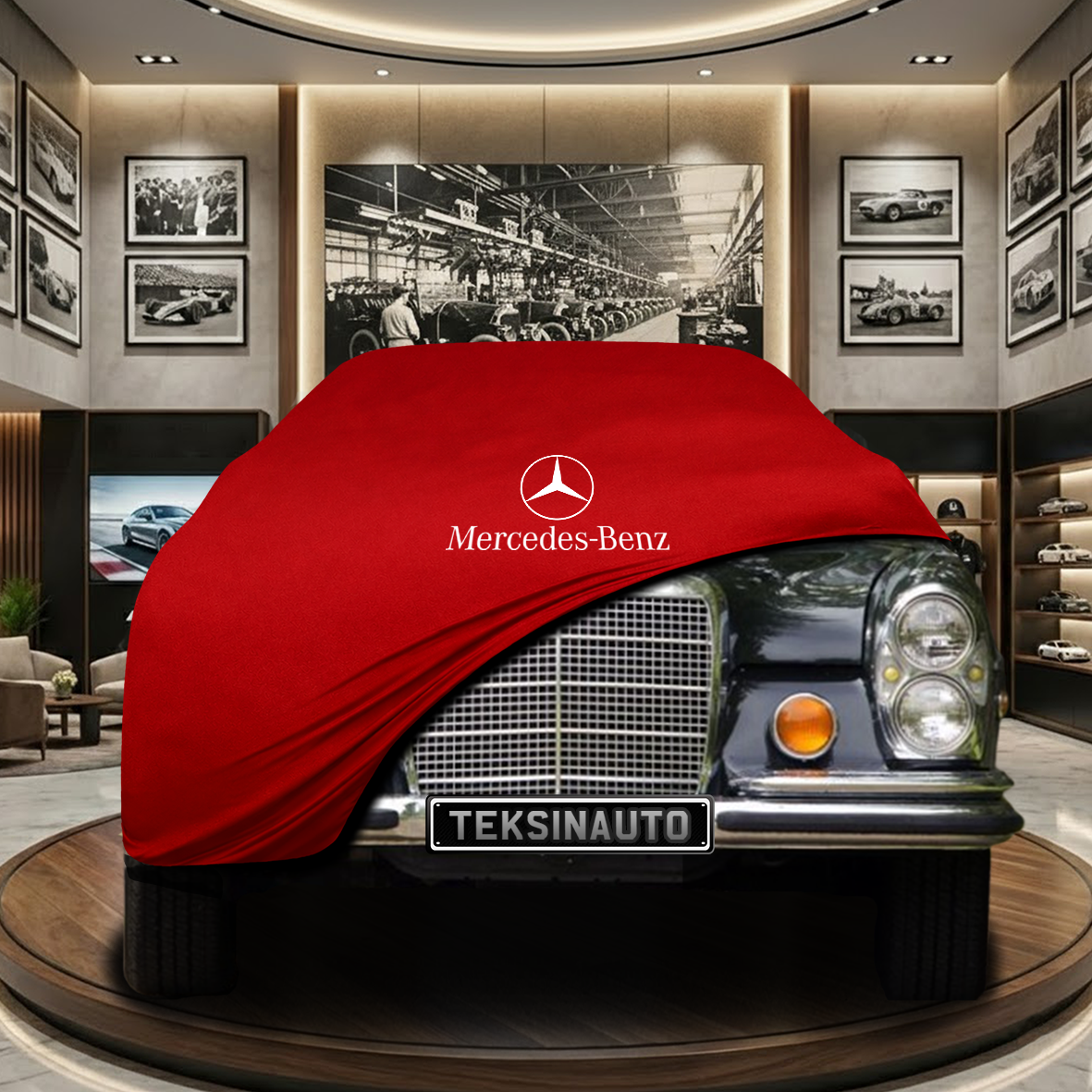 Mercedes Benz W108 Indoor Car Cover Custom Fit, Black, Gray, Blue, Red Color