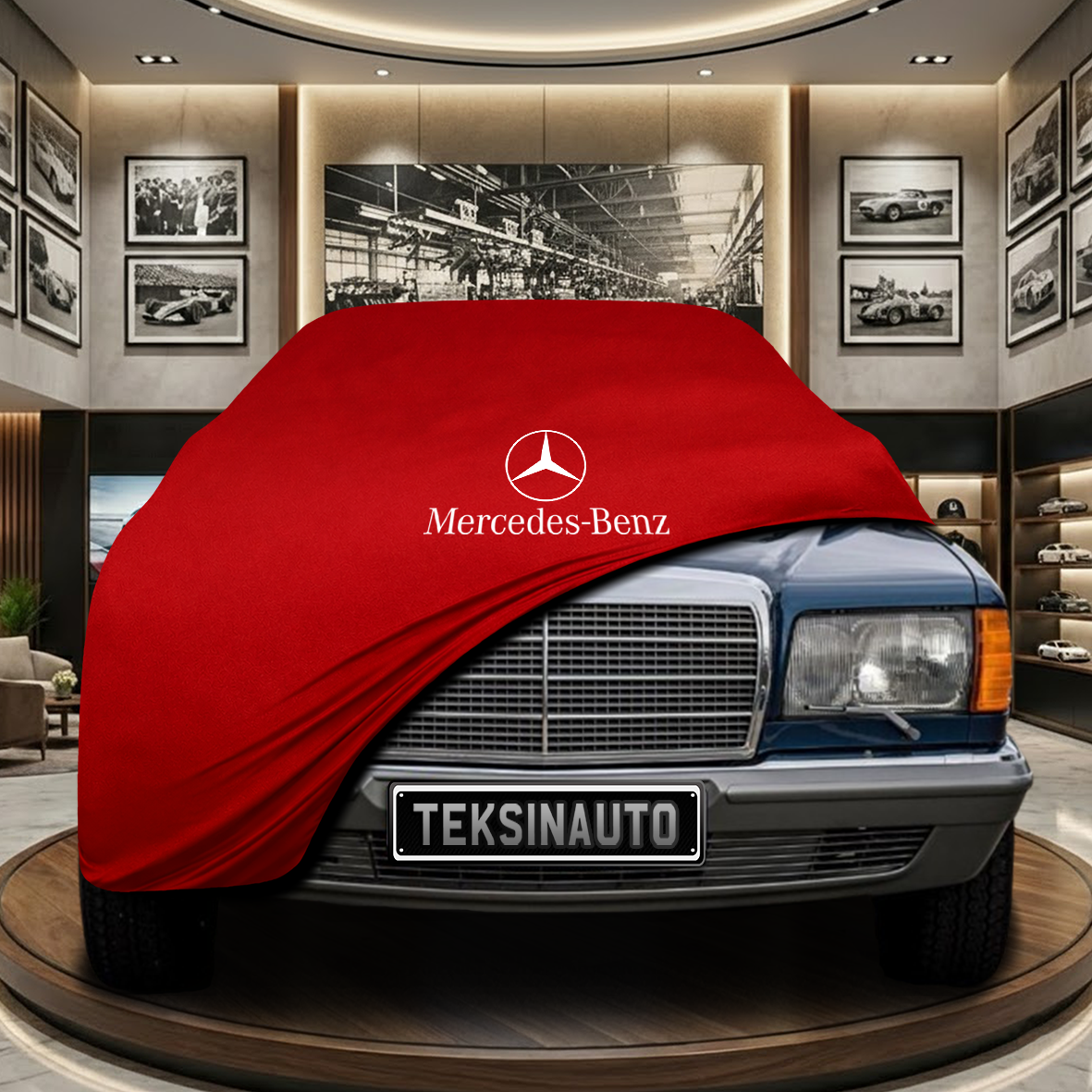 Mercedes Benz S W126 SEL Indoor Car Cover Custom Fit, Black, Gray, Blue, Red Color