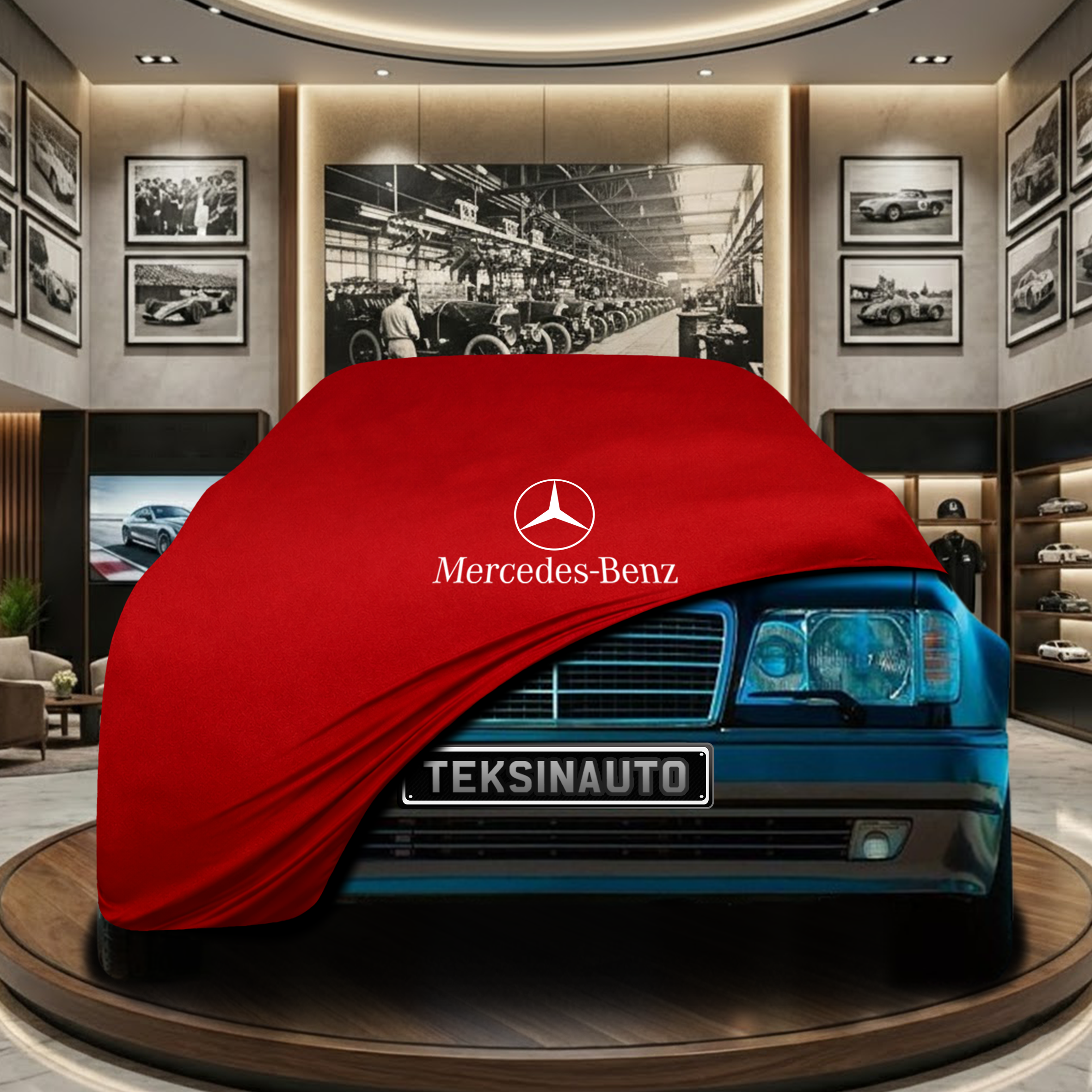 Mercedes Benz E W124 Indoor Car Cover Custom Fit, Black, Gray, Blue, Red Color
