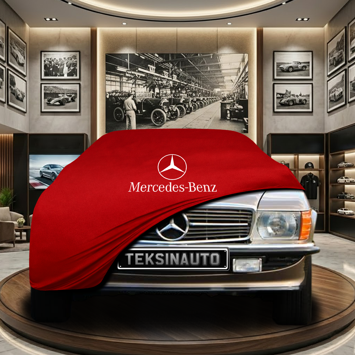 MERCEDES SL R107 1972-1989 Indoor Car Cover Custom Fit, Black, Gray, Blue, Red Color