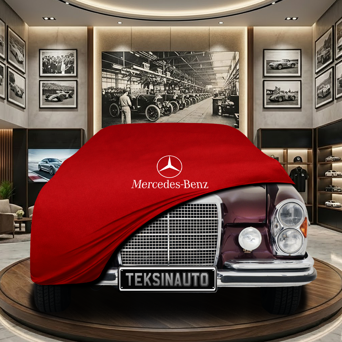 MERCEDES S W109 1965-1972 Indoor Car Cover Custom Fit, Black, Gray, Blue, Red Color