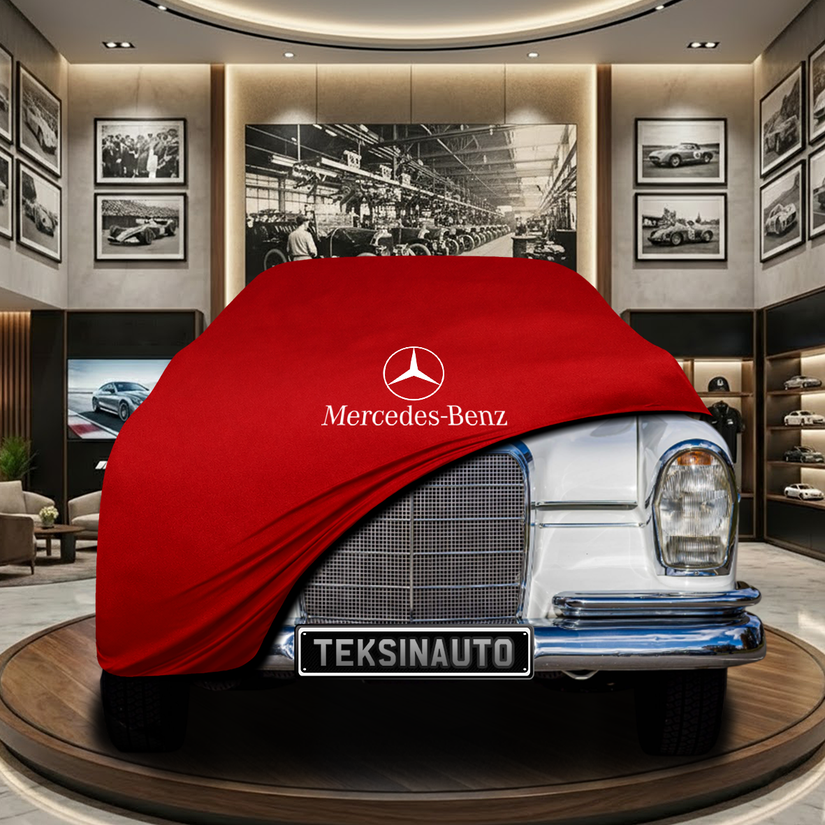 MERCEDES S W112 1959-1971 Indoor Car Cover Custom Fit, Black, Gray, Blue, Red Color