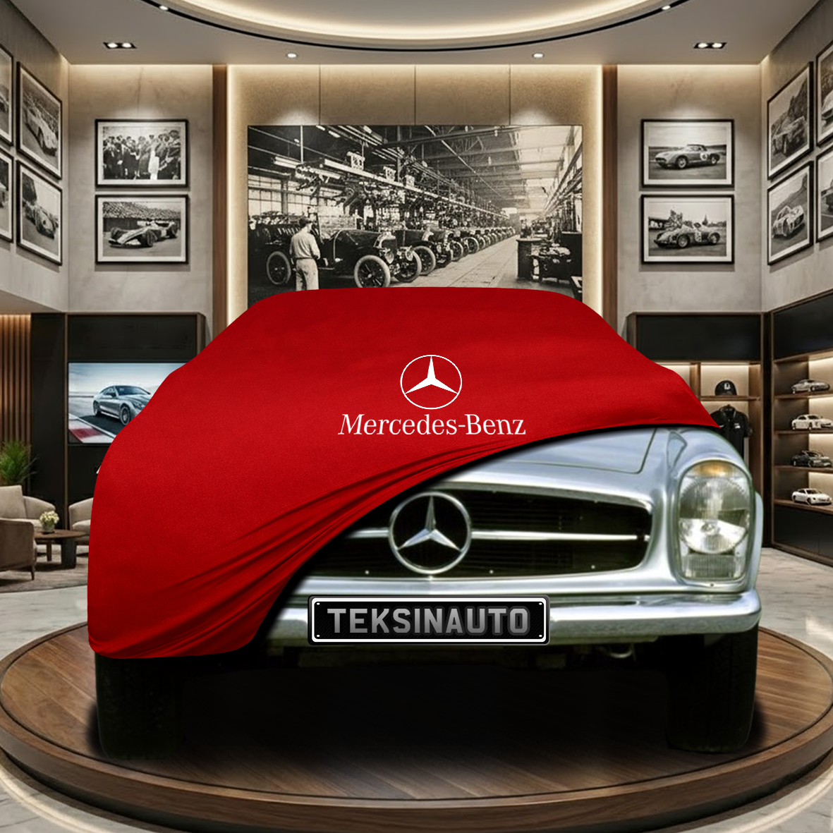 Mercedes Benz SL W113 Indoor Car Cover Custom Fit, Black, Gray, Blue, Red Color