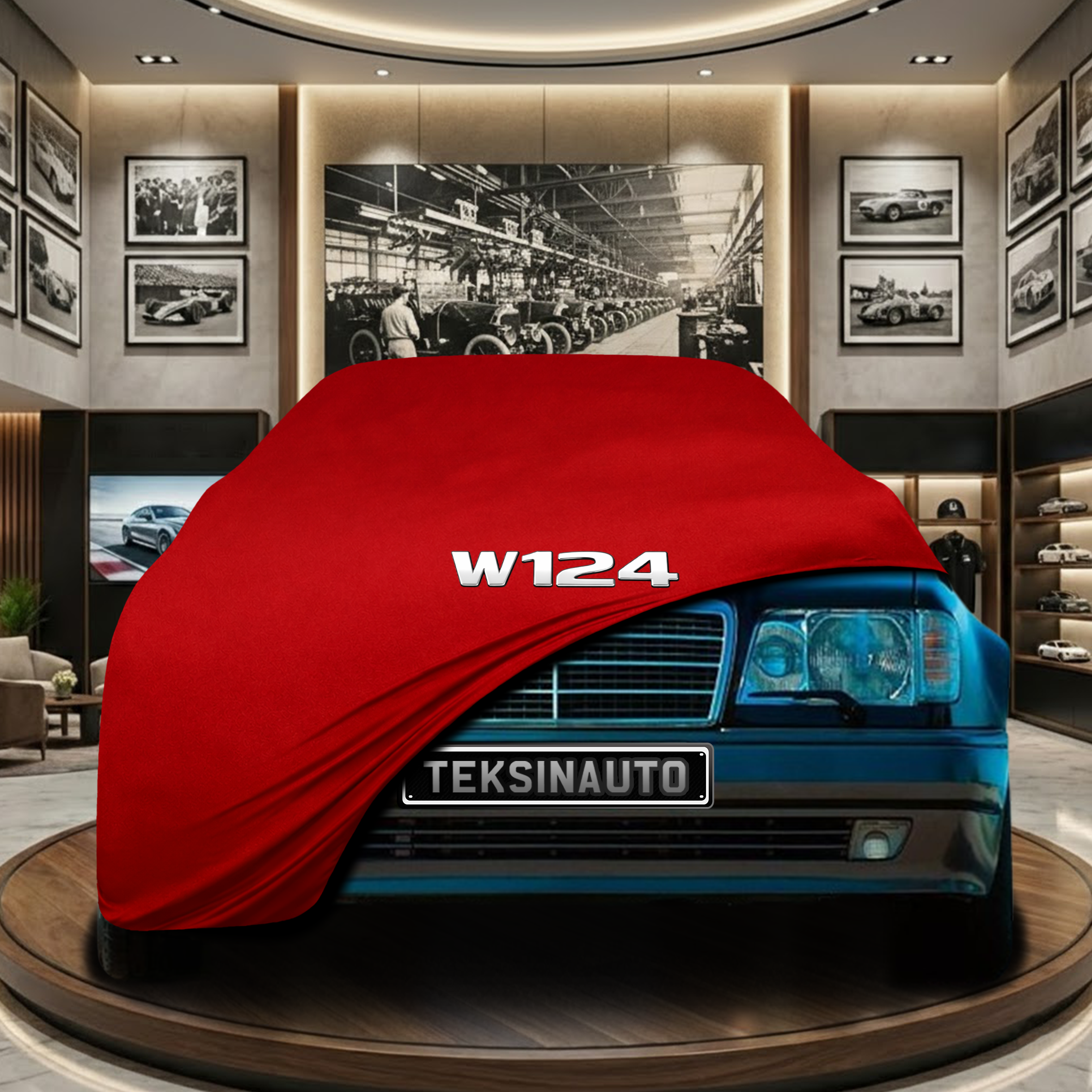 Mercedes Benz E W124 Indoor Car Cover Custom Fit, Black, Gray, Blue, Red Color