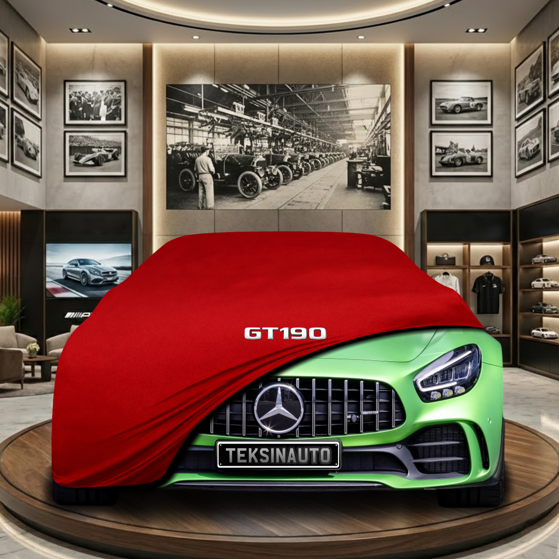 MERCEDES AMG GT 190 Car Cover Custom Fit, Black, Gray, Blue, Red Color
