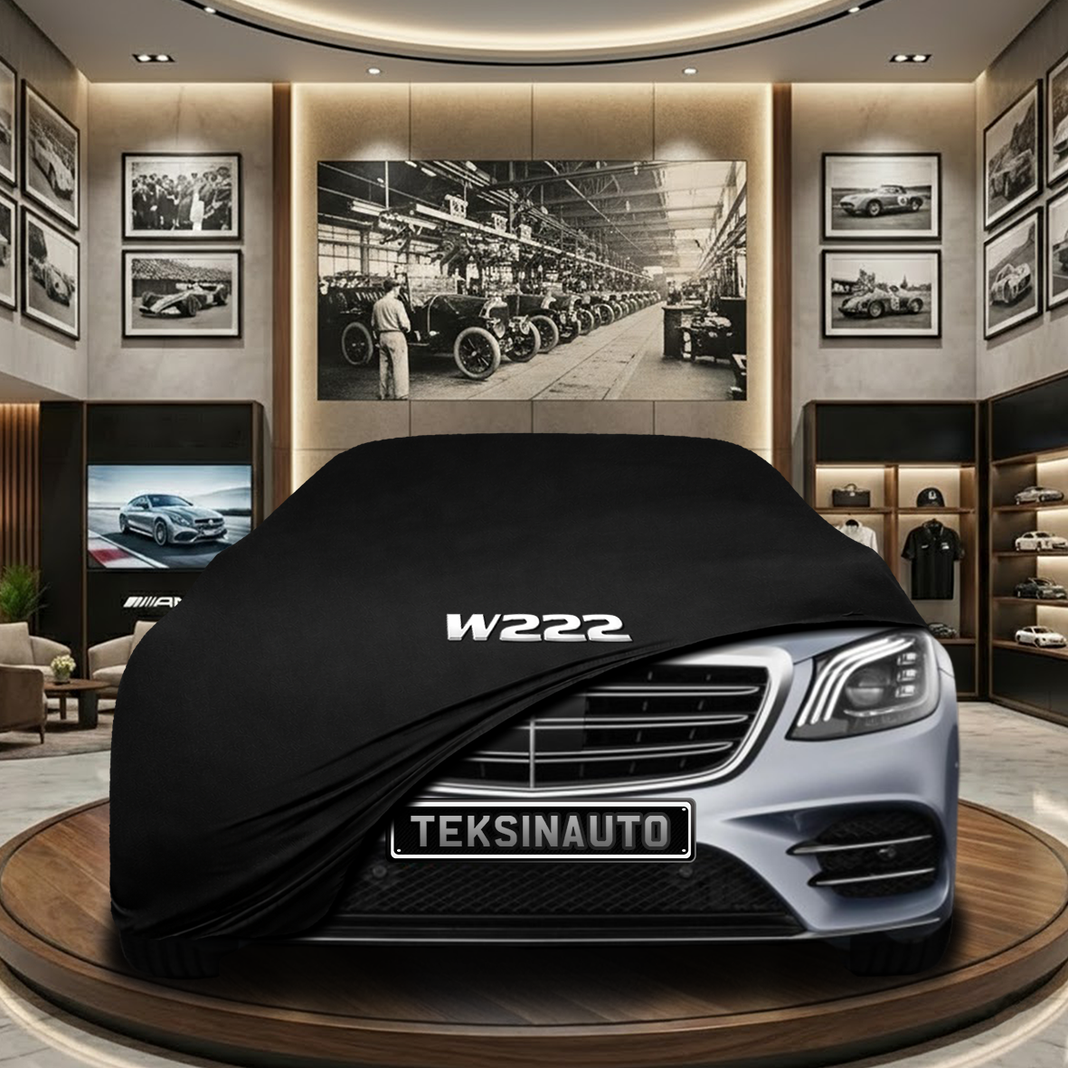 Mercedes Benz S W222 Indoor Car Cover Custom Fit, Black, Gray, Blue, Red Color