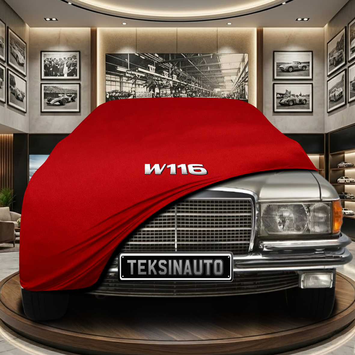Mercedes Benz S W116 Indoor Car Cover Custom Fit, Black, Gray, Blue, Red Color