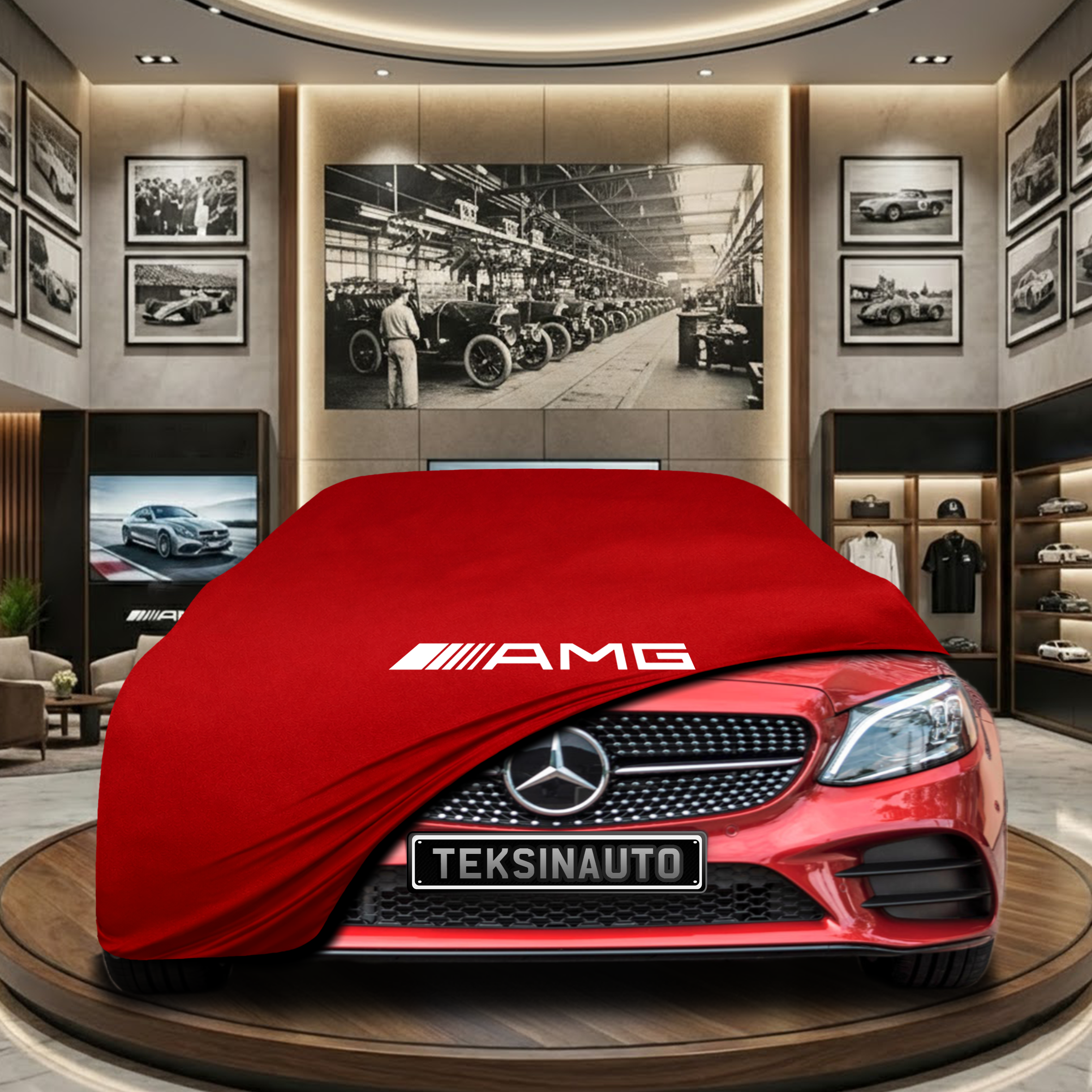 MERCEDES C C205 COUPE 2014-2021 Car Cover Custom Fit, Black, Gray, Blue, Red Color