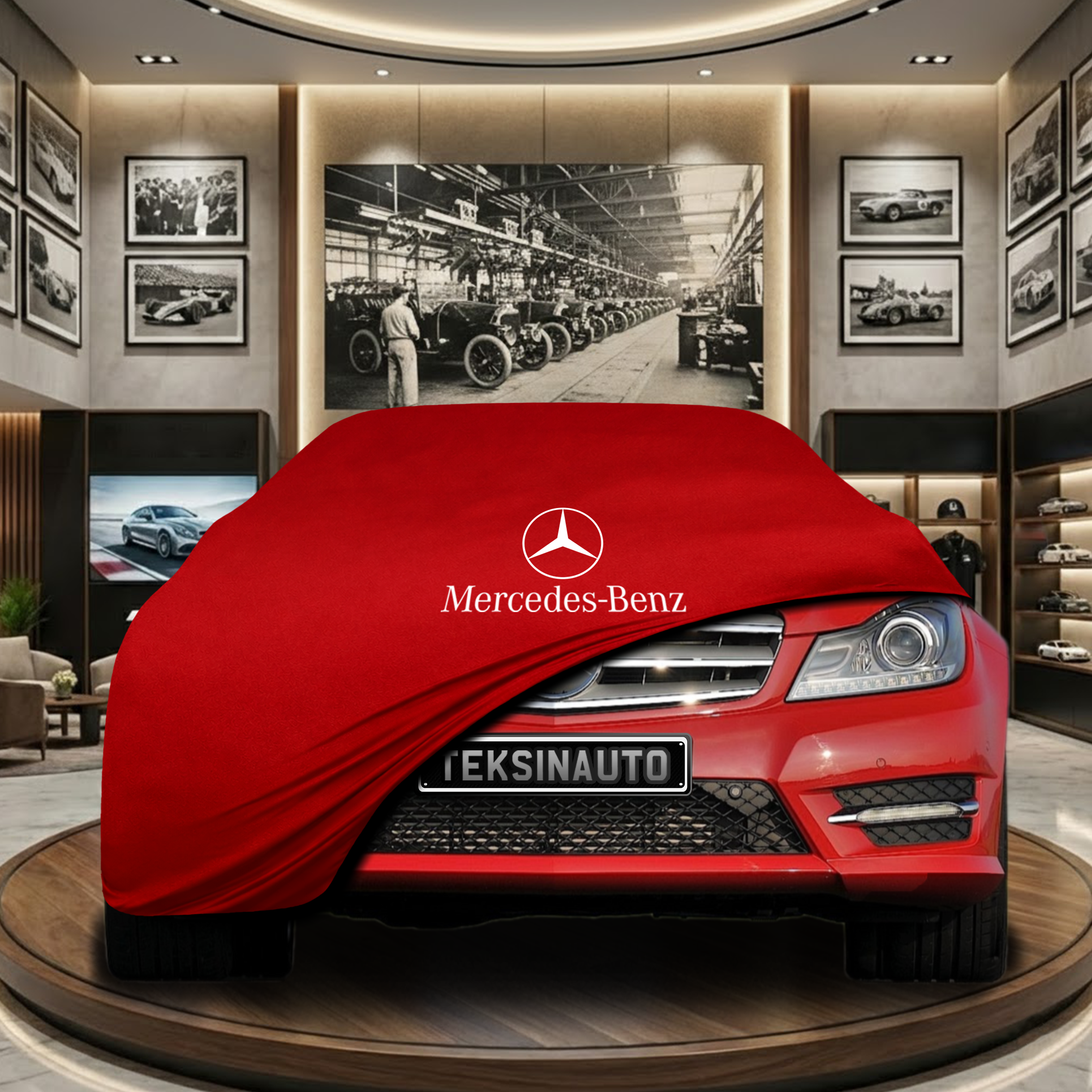 Mercedes Benz W204 Indoor Car Cover Custom Fit, Black, Gray, Blue, Red Color